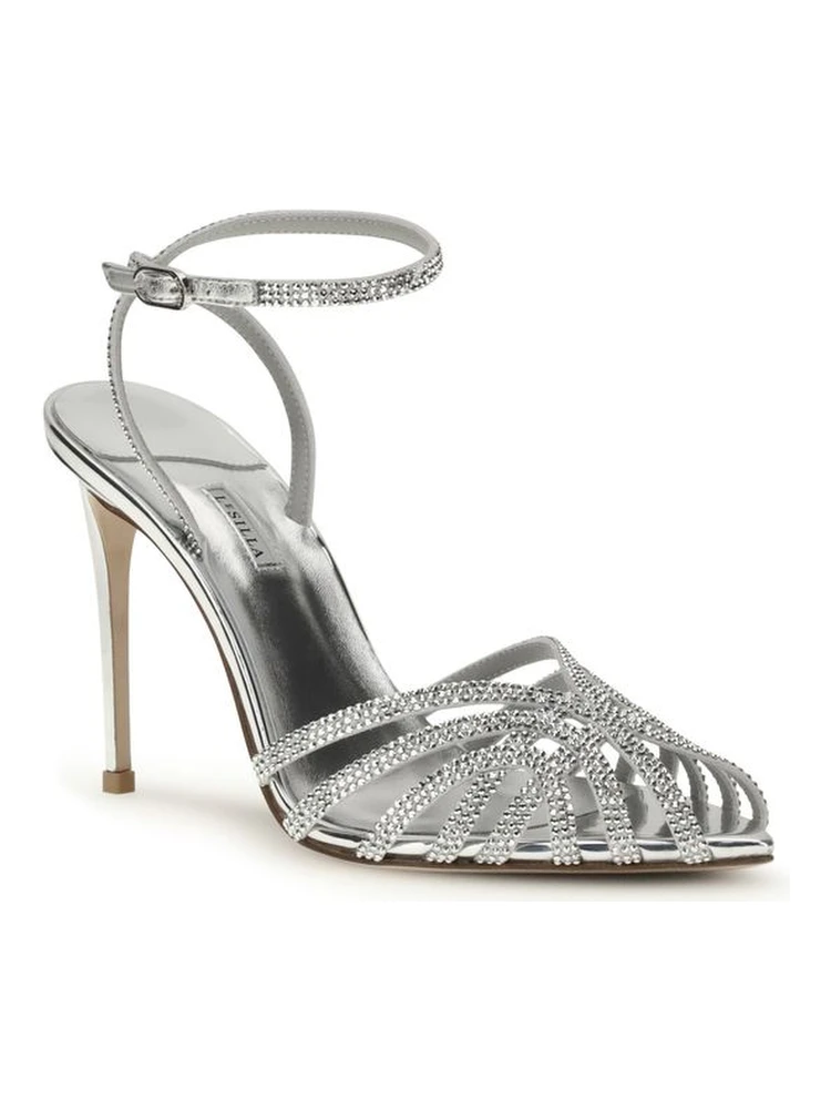 Silver Calf Leather Bos Taurus Stiletto Heel Sandals alternative