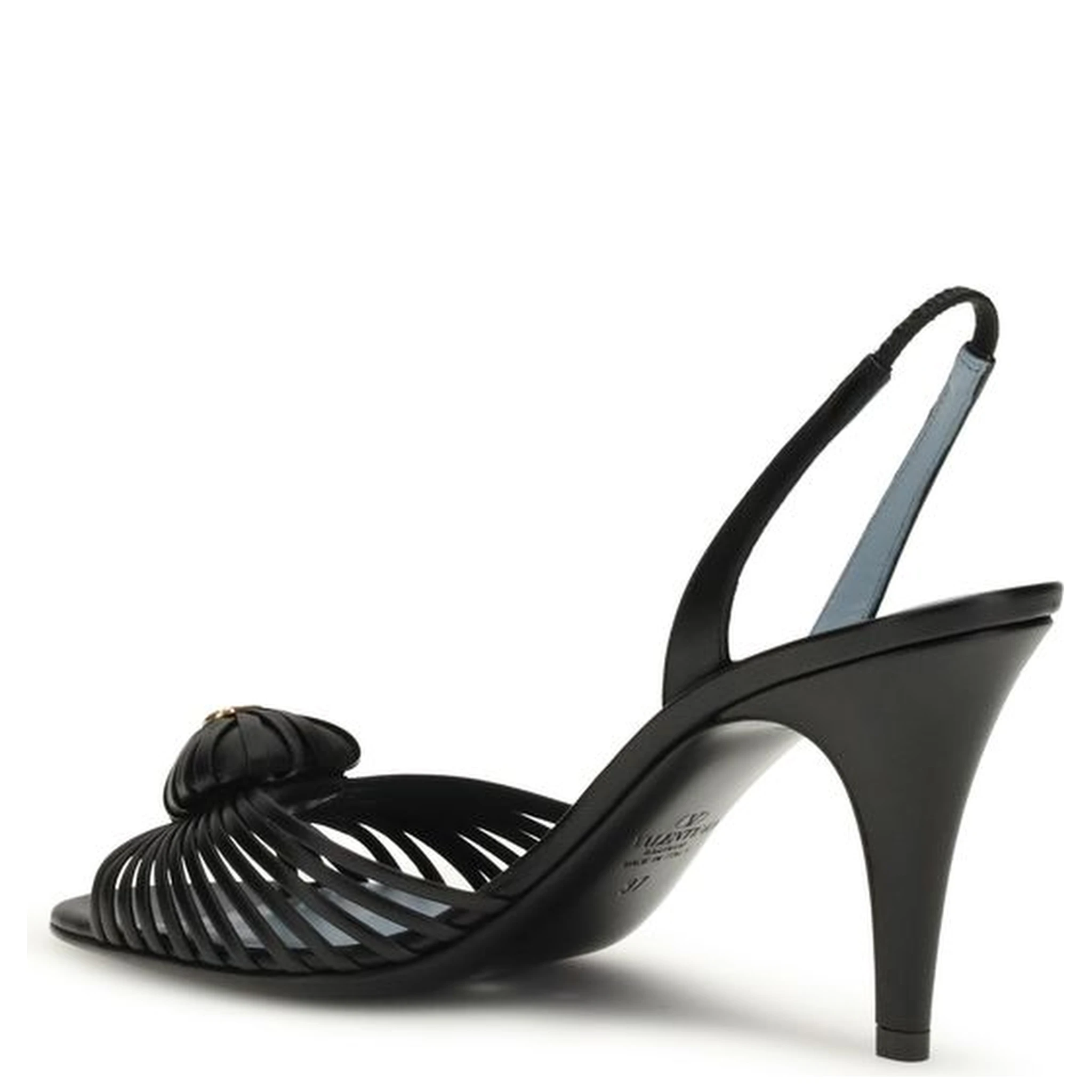 Black Calf Leather Bos Taurus Stiletto Heel Sandals