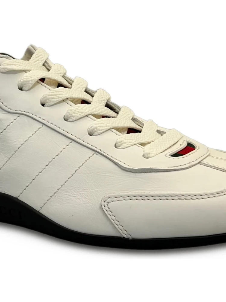 Web-detail leather sneakers alternative