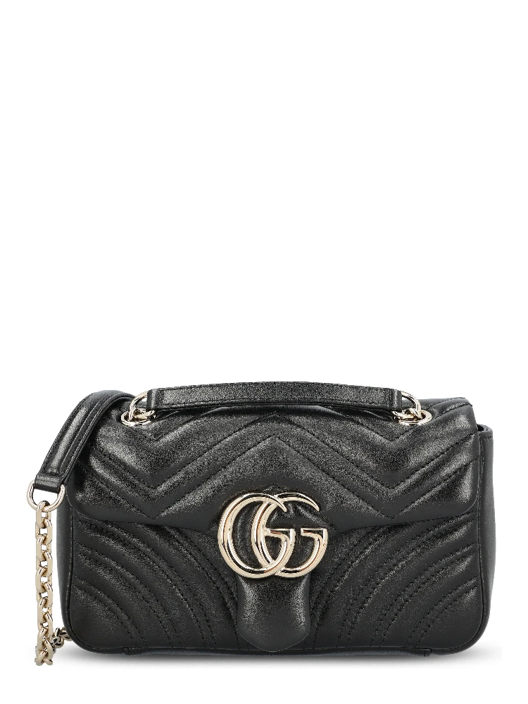 GG Marmont quilted black leather shoulder bag