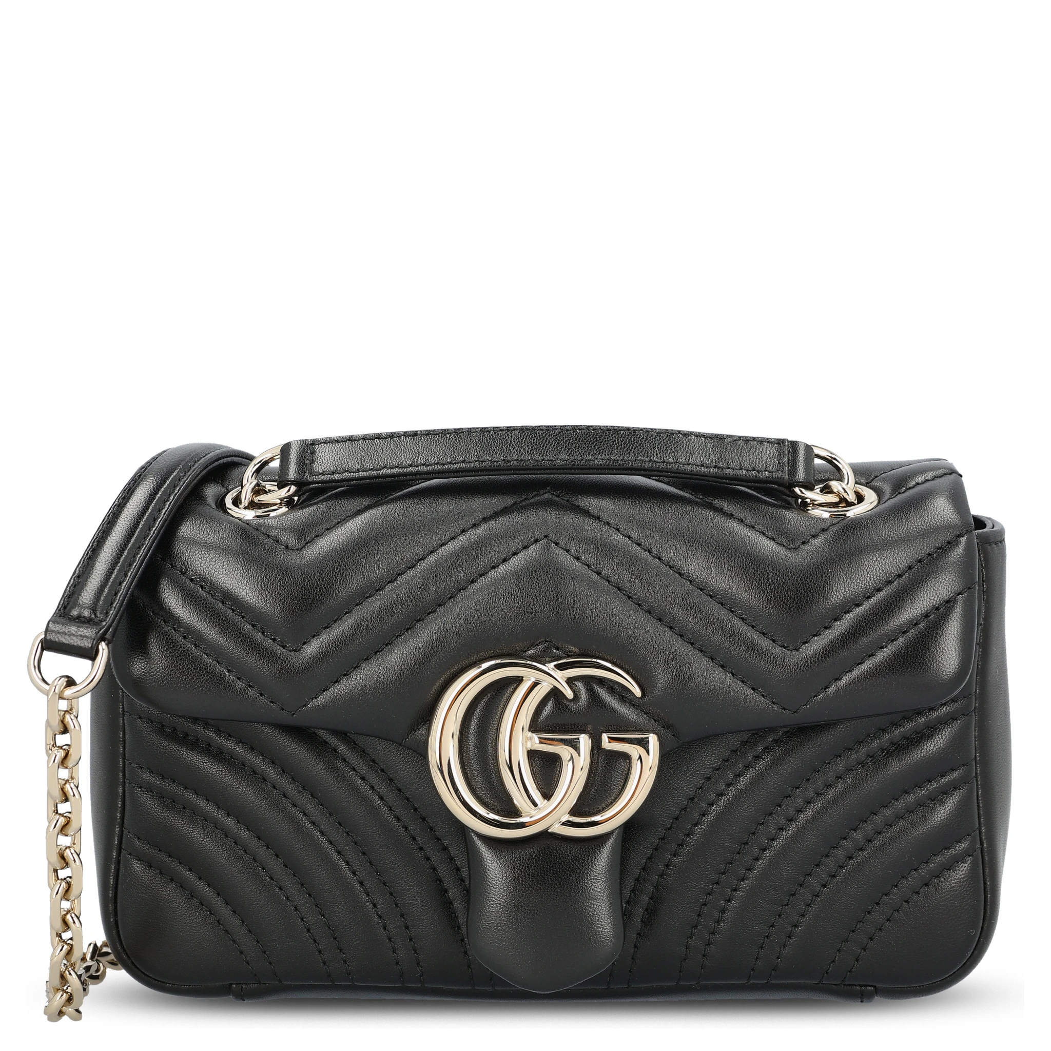 GG Marmont quilted black leather shoulder bag