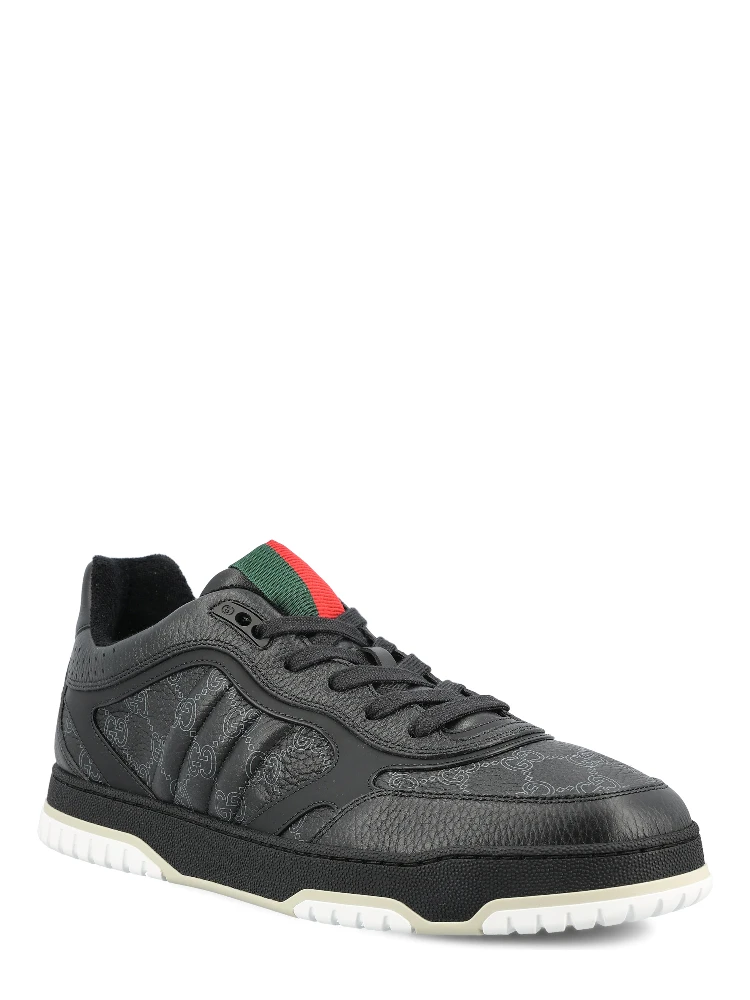 Re-Web sneakers in black pebbled leather alternative