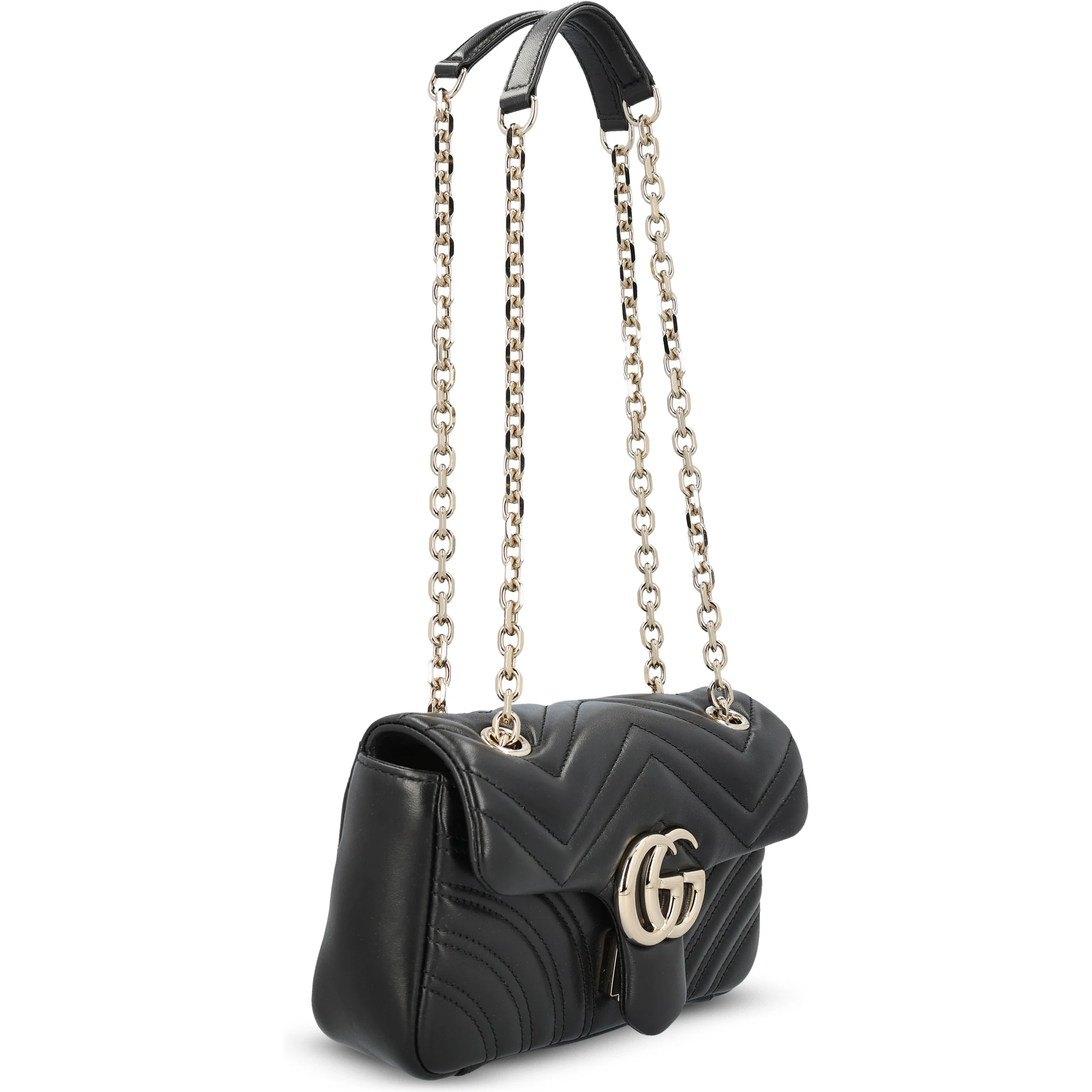 GG Marmont quilted black leather shoulder bag