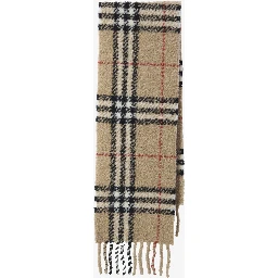 Check bouclé scarf