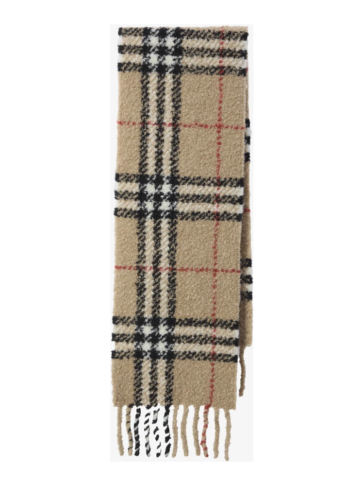 Check bouclé scarf