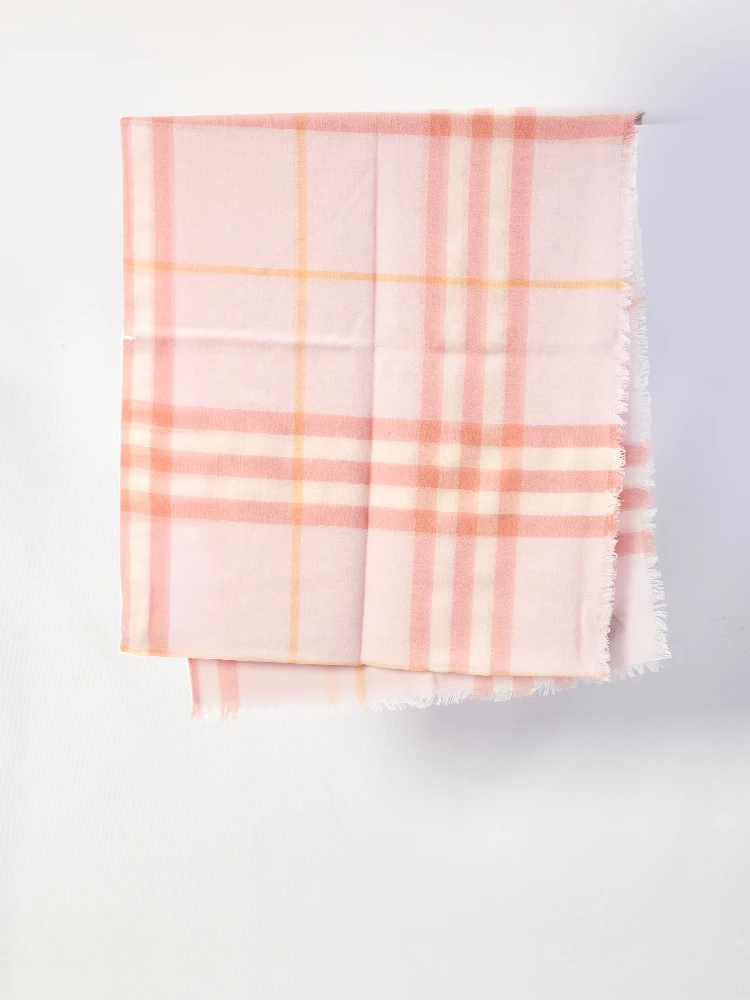 Wide wool Check scarf