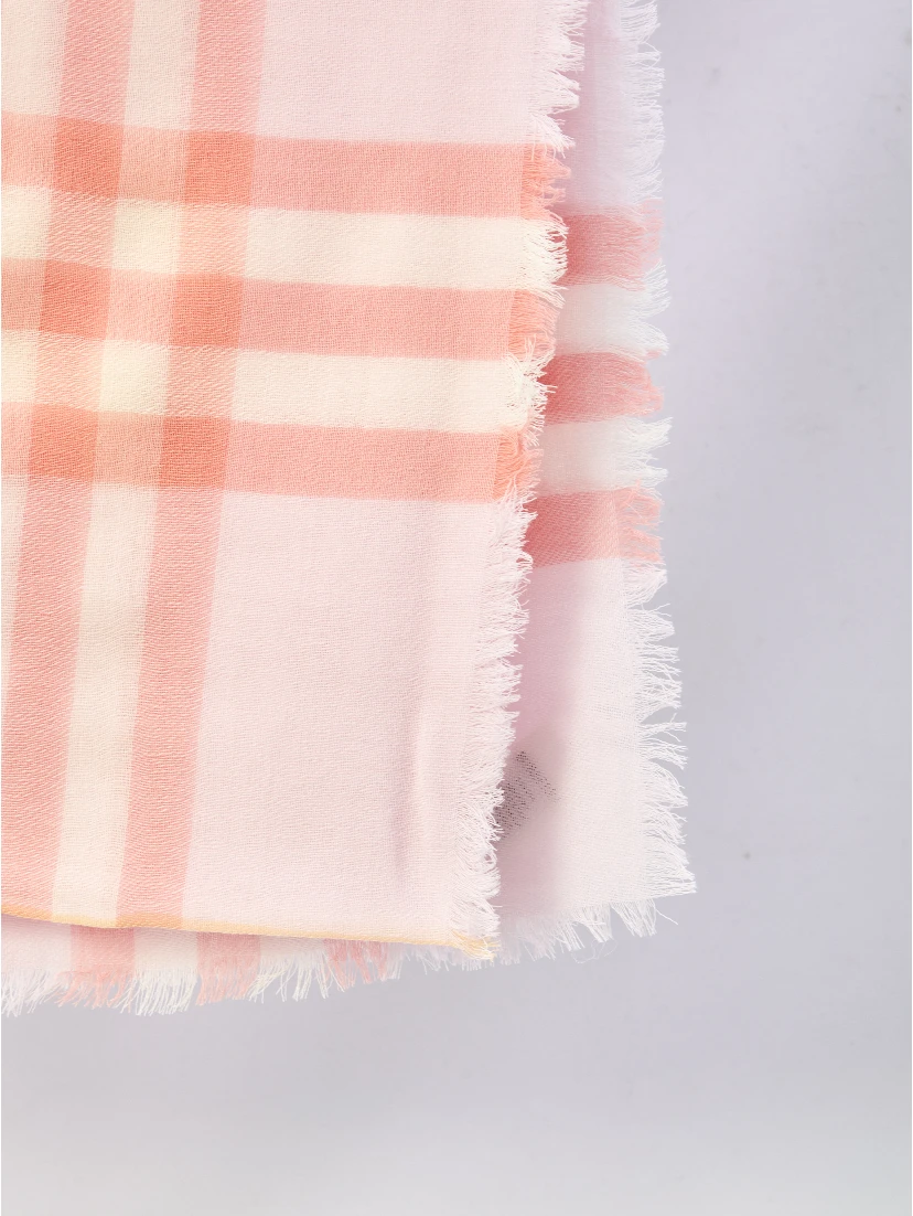 Wide wool Check scarf