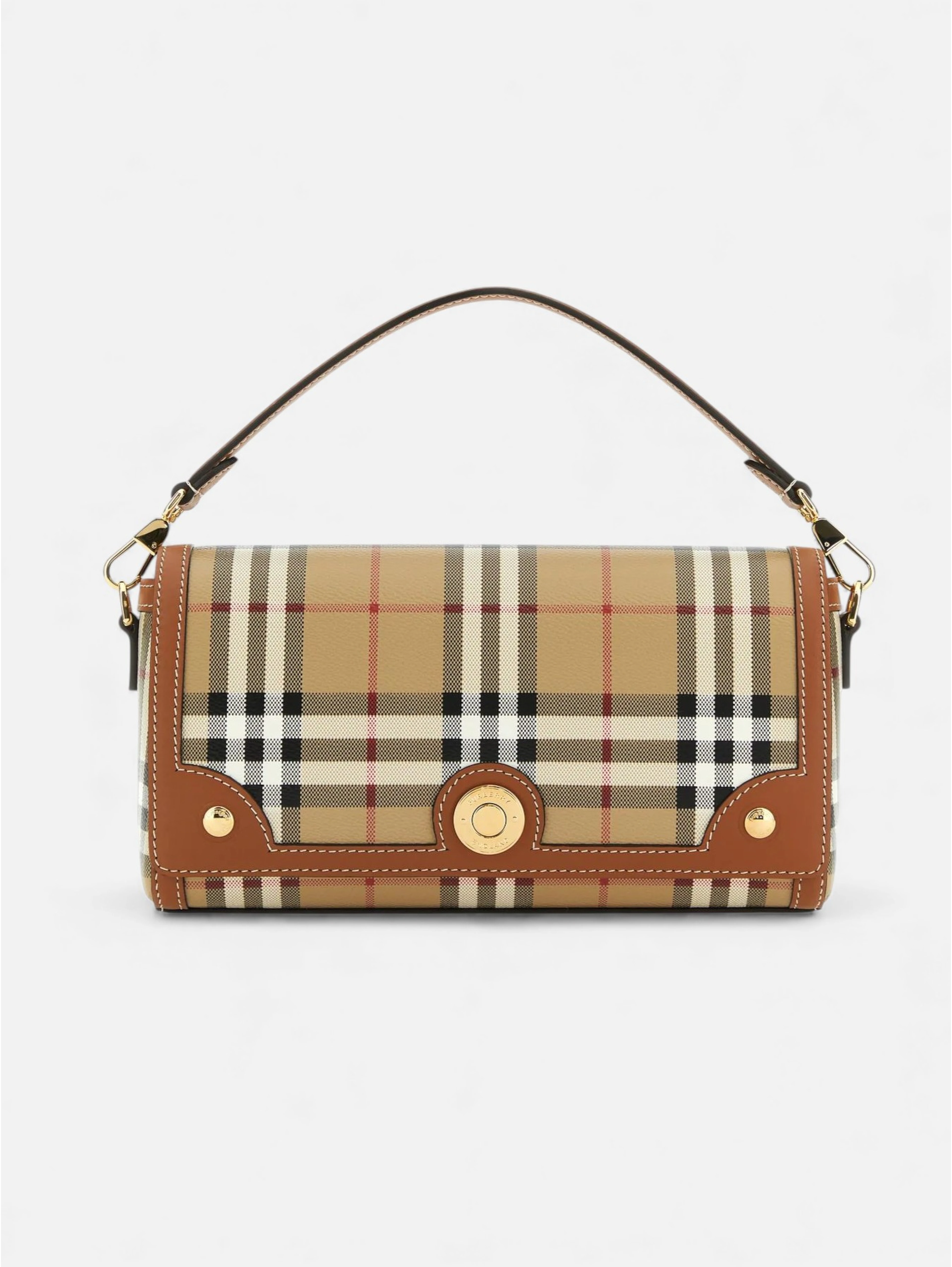 Note small check top-handle bag