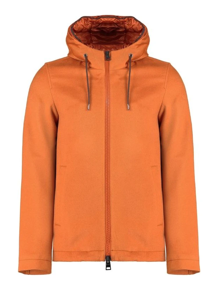 Orange Cashmere Full-Length Jacket