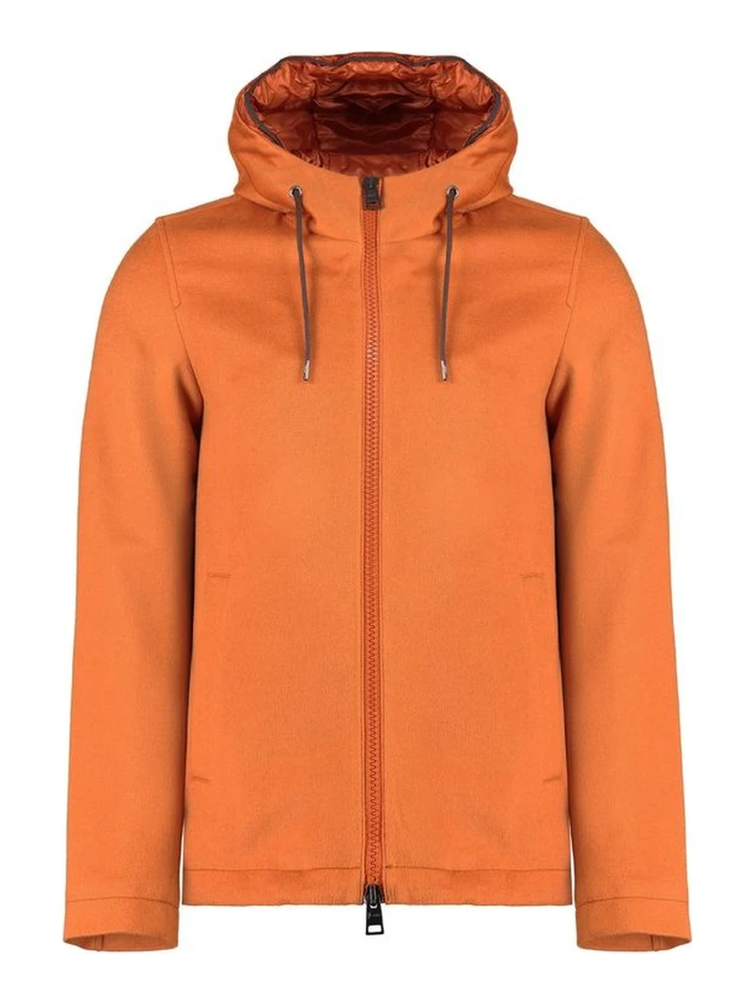Orange Cashmere Full-Length Jacket