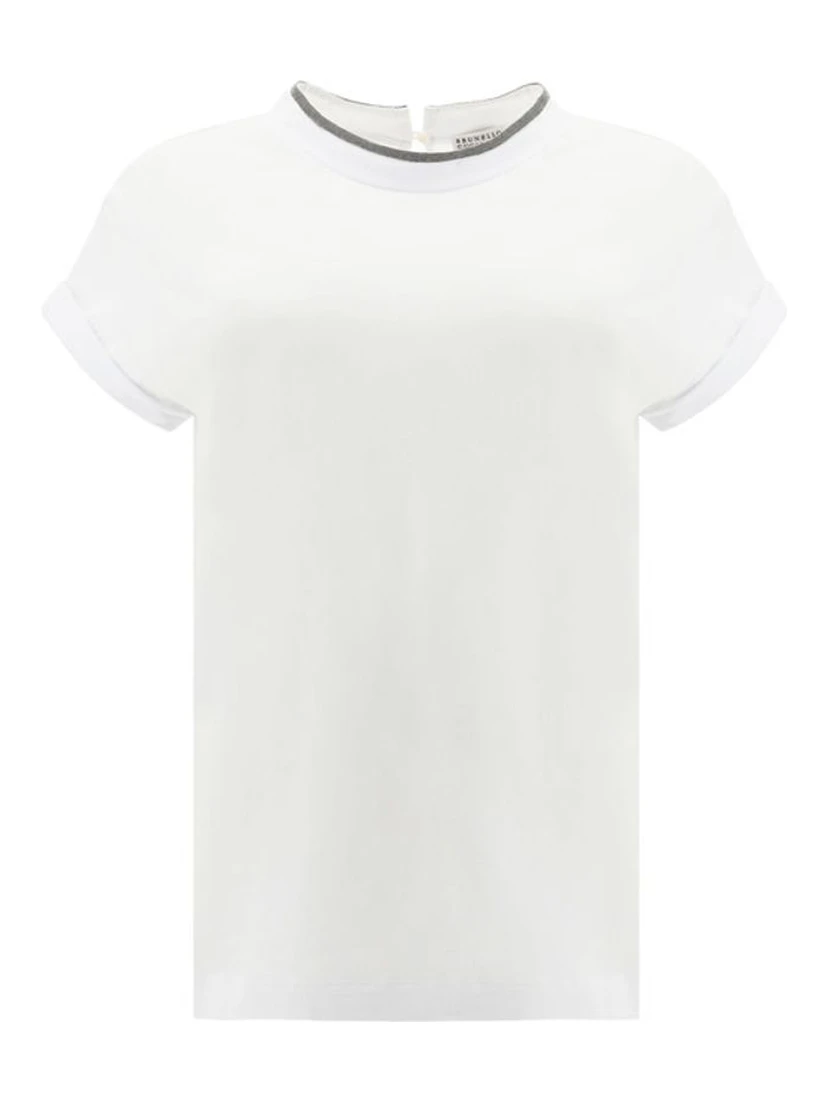White Elastane T-Shirt