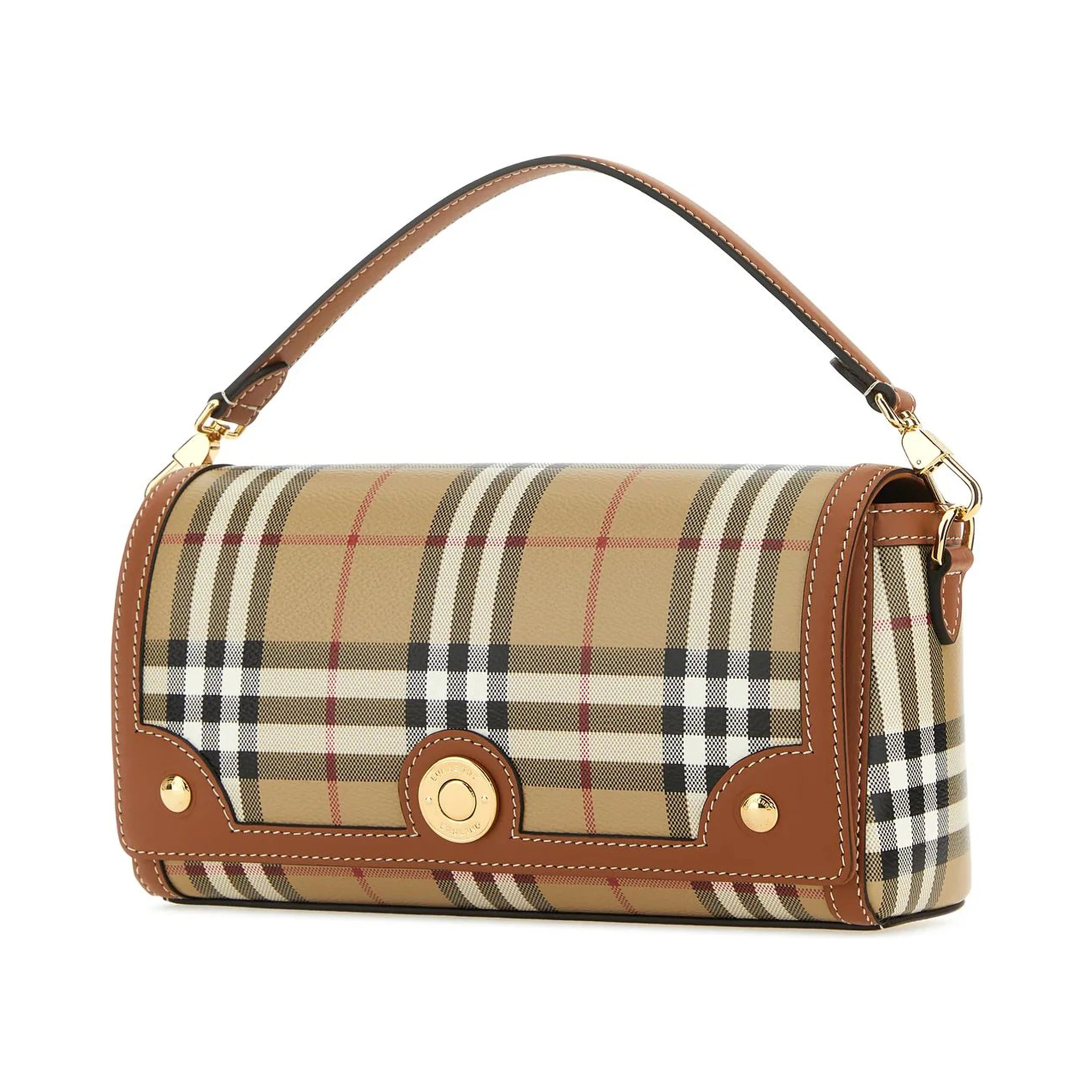 Note small check top-handle bag