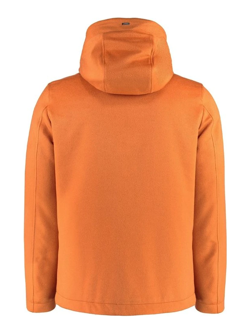 Orange Cashmere Full-Length Jacket