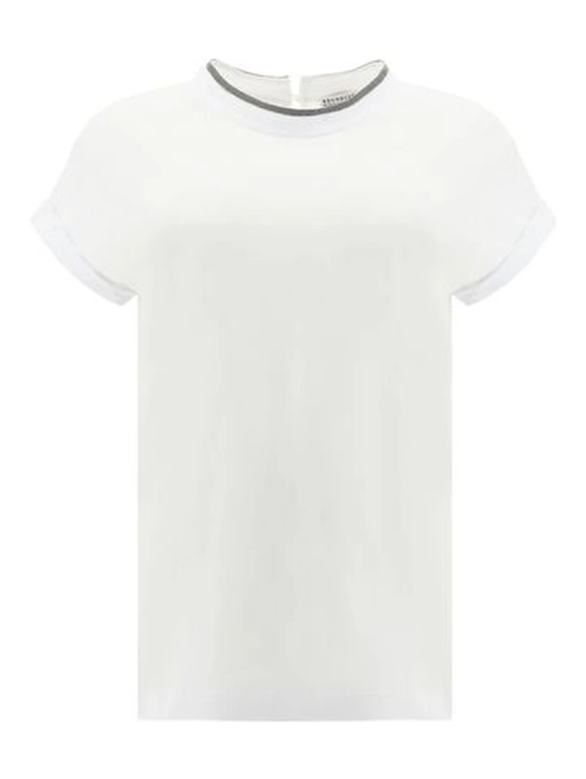 White Elastane T-Shirt