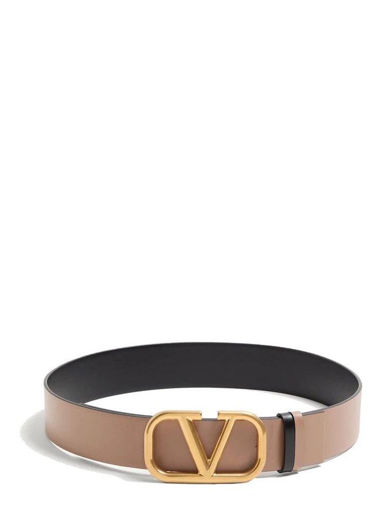 Beige Leather Regular Belt