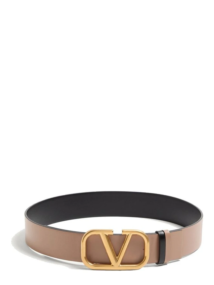 Beige Leather Regular Belt