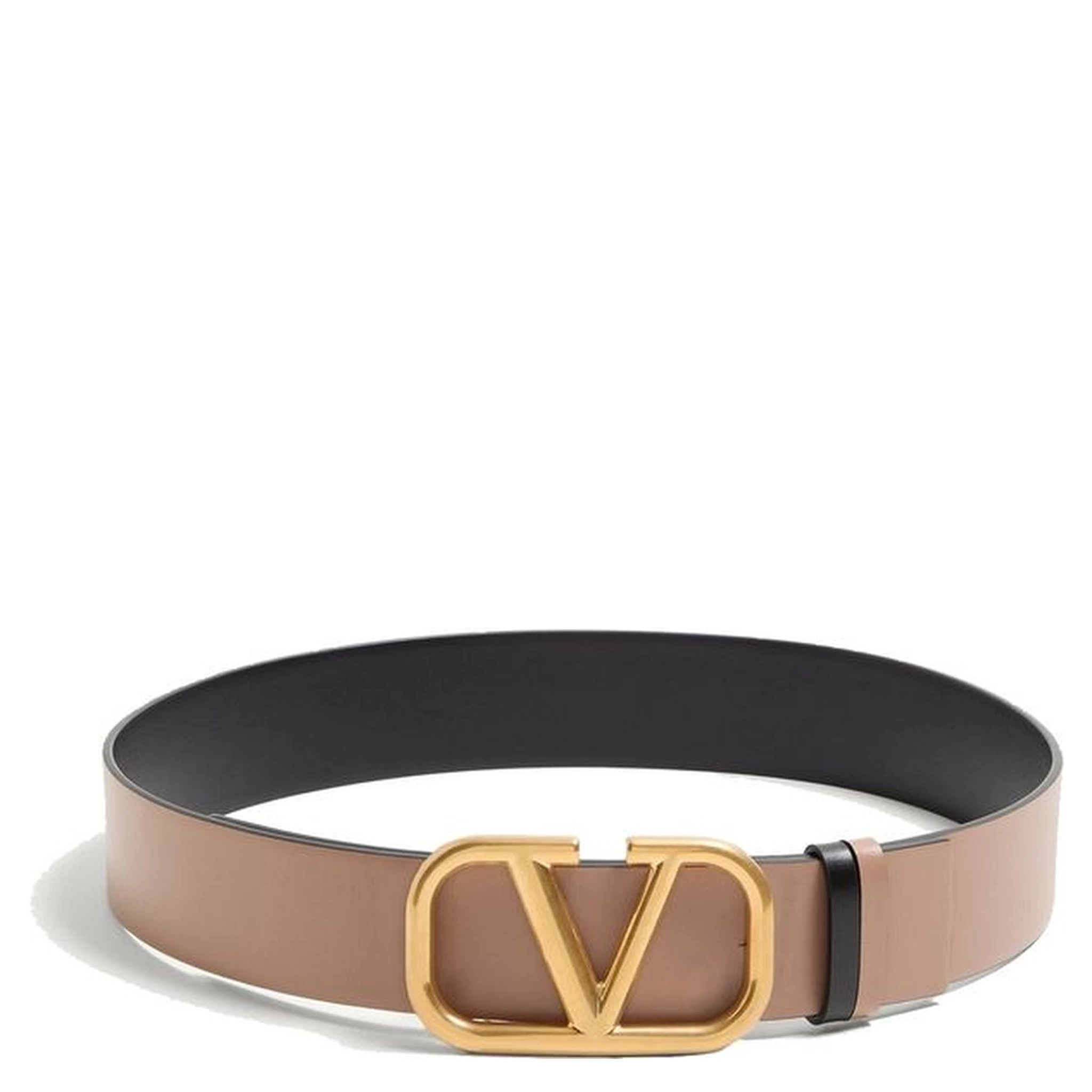 Beige Leather Regular Belt