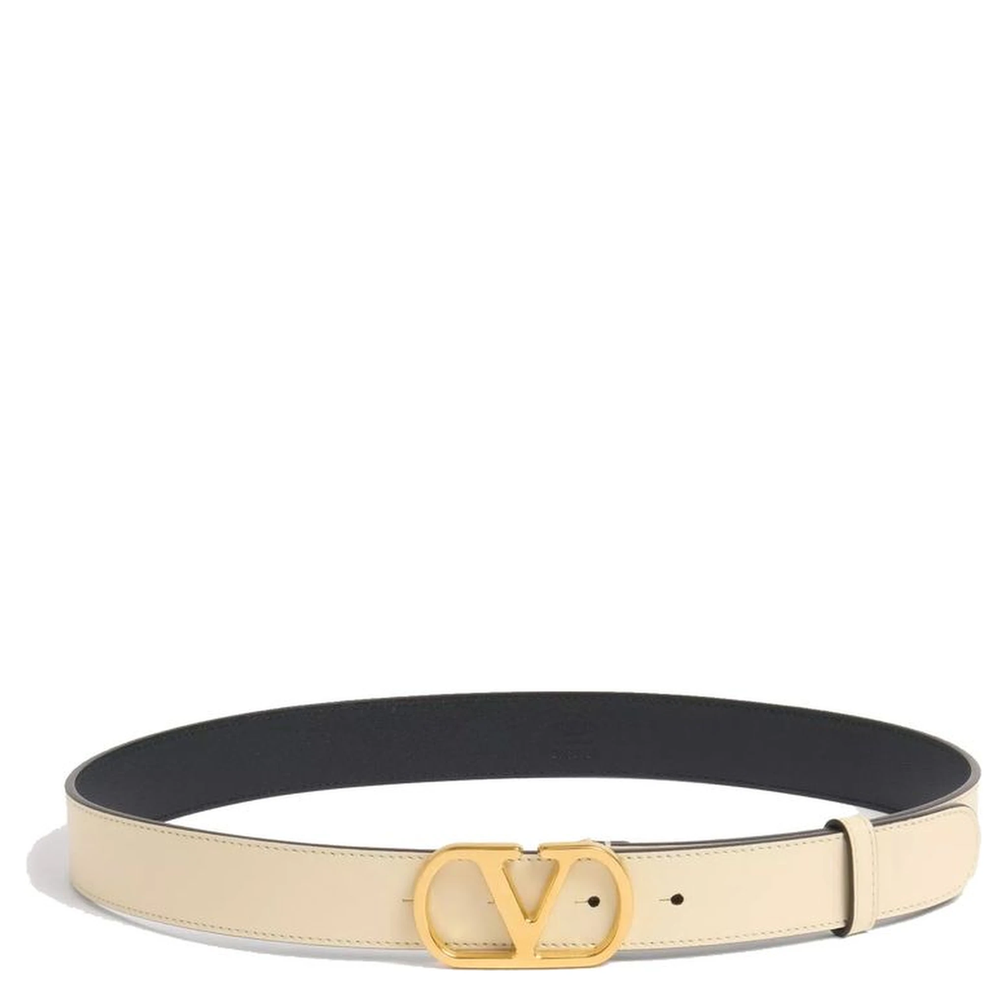 White Calfskin Regular Belt