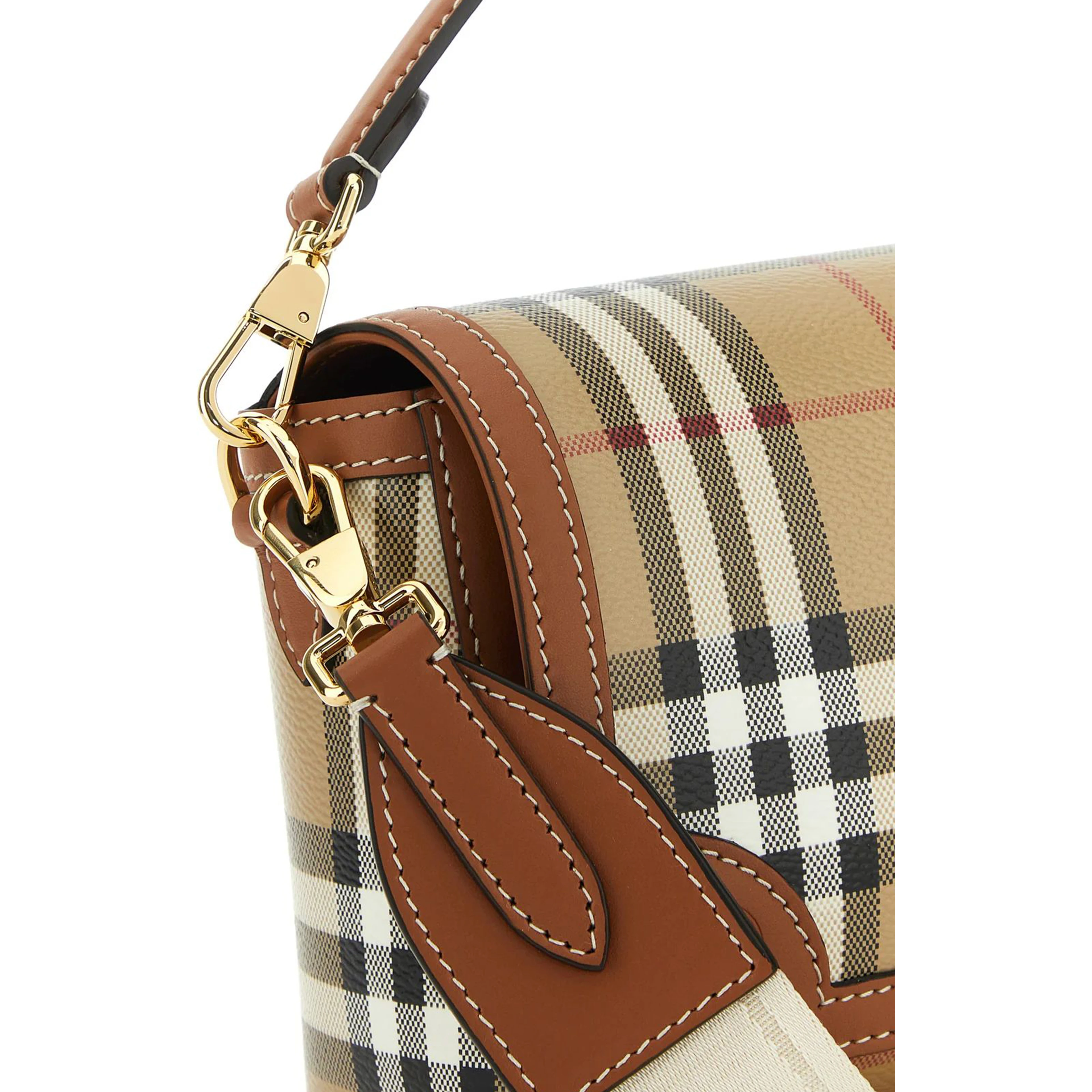 Note small check top-handle bag