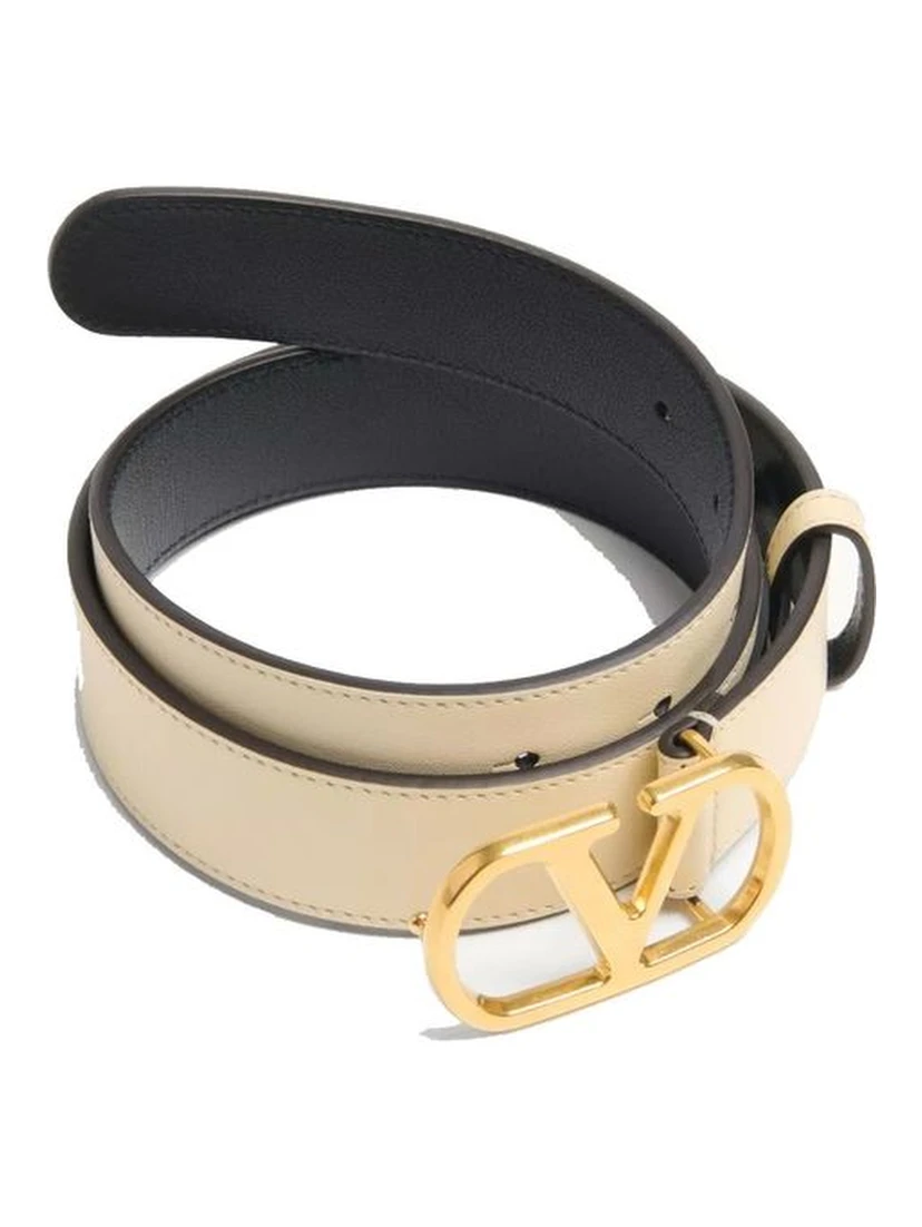 White Calfskin Regular Belt