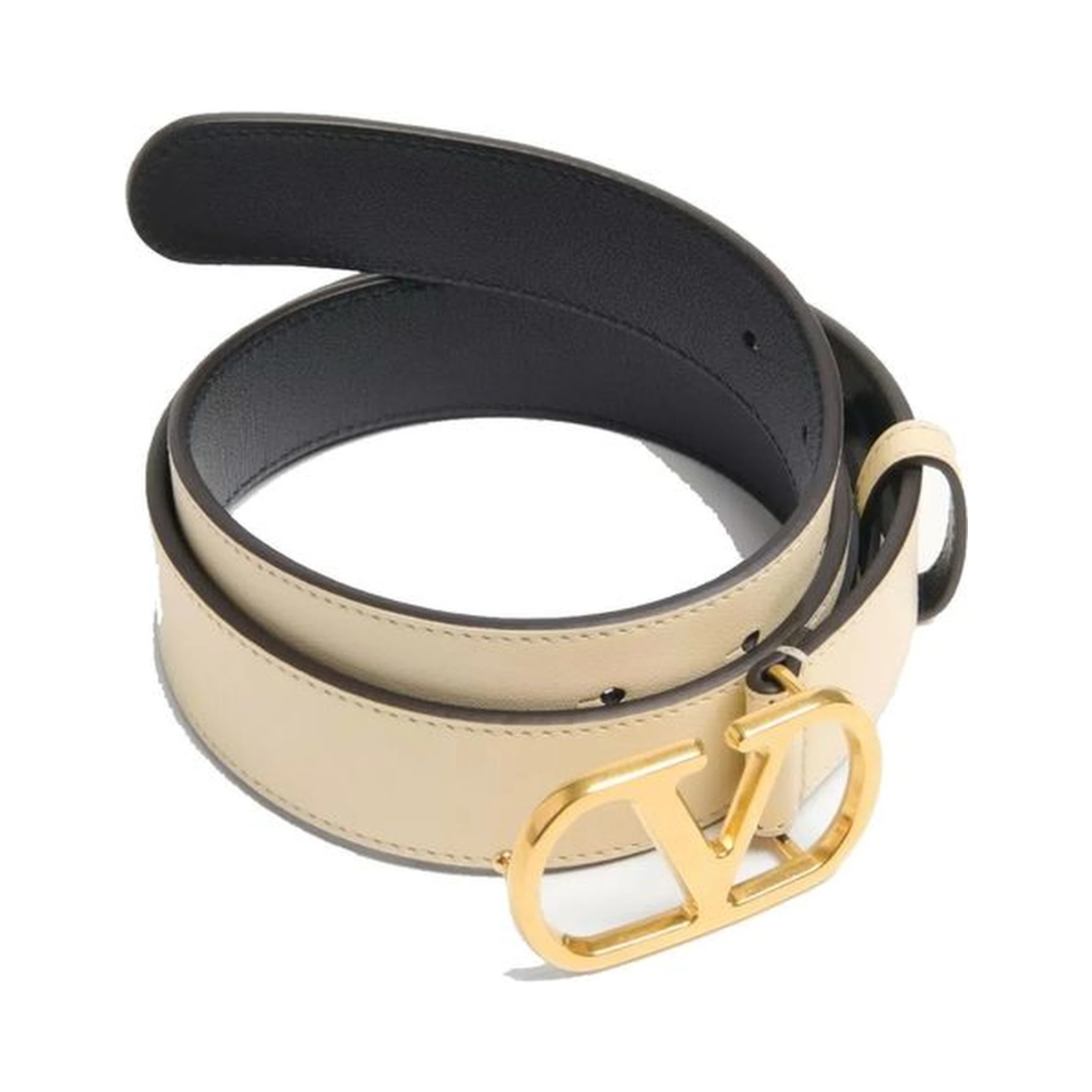 White Calfskin Regular Belt