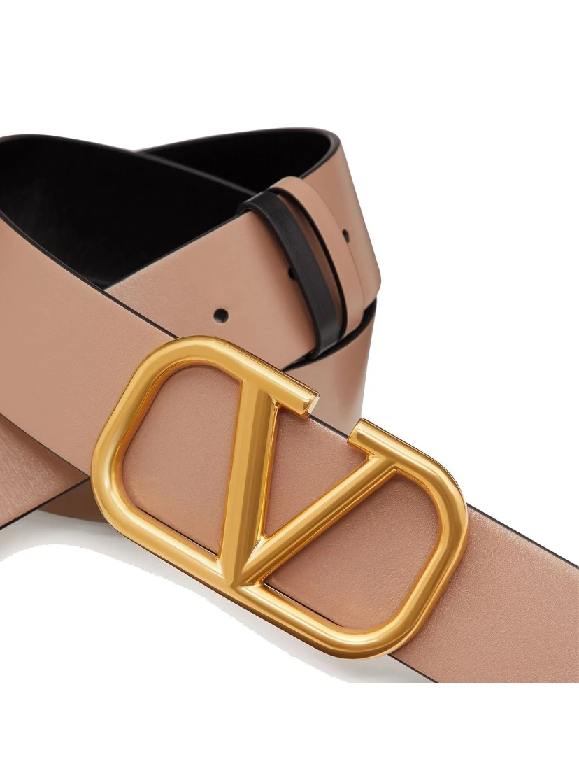 Beige Leather Regular Belt