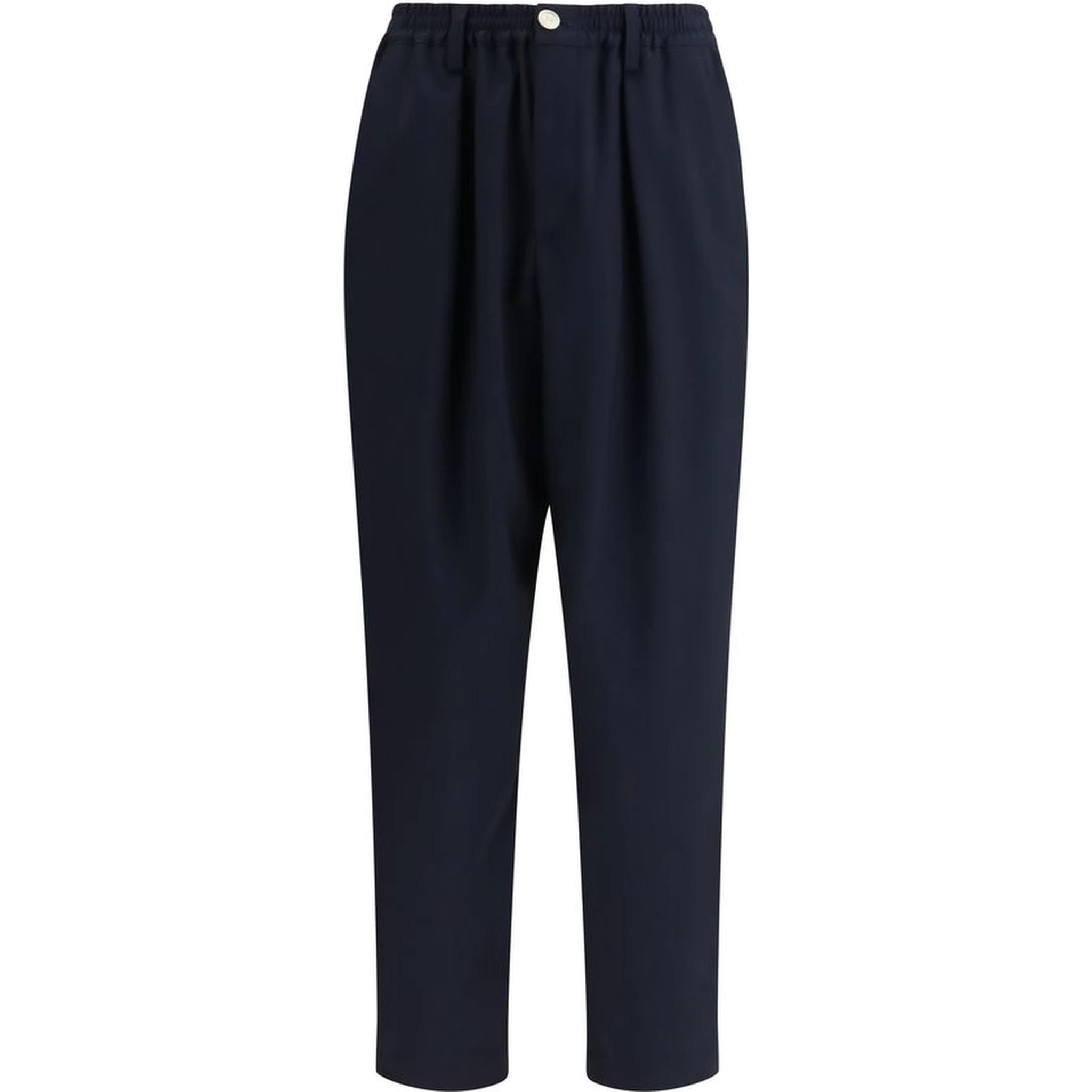 Blue Merino Wool Casual Pants