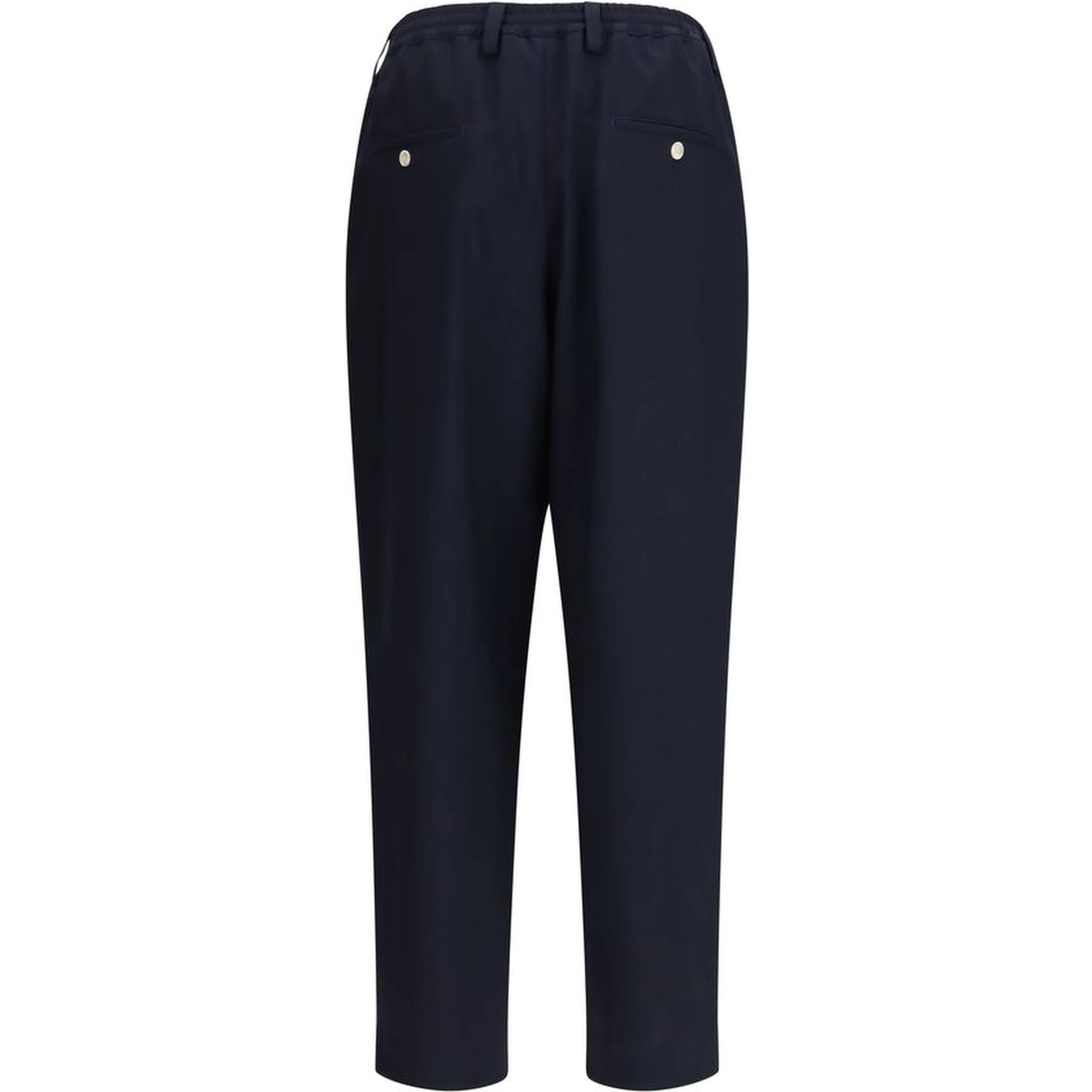 Blue Merino Wool Casual Pants