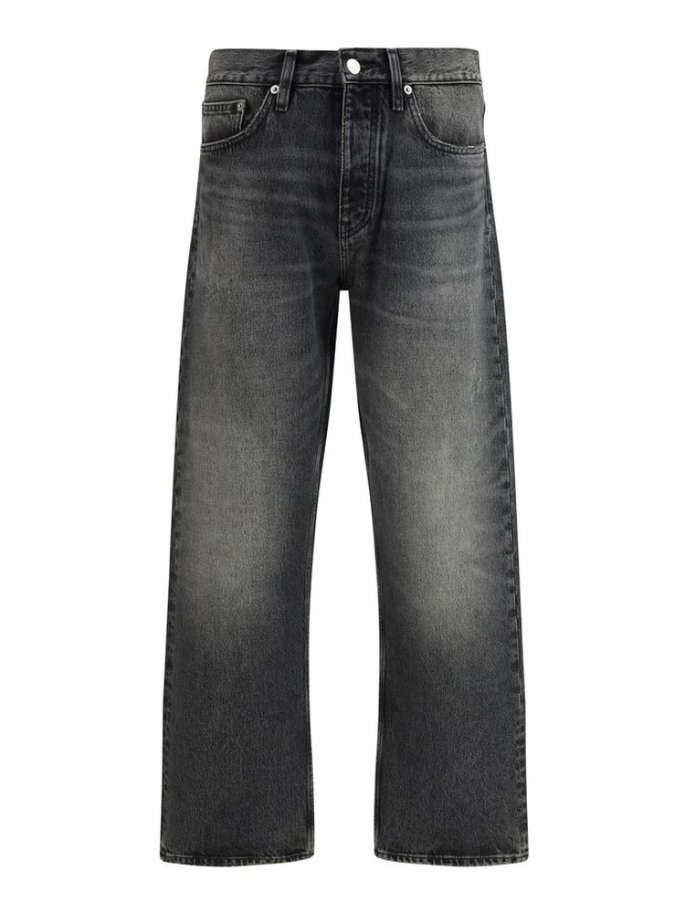 Black Cotton Relaxed Fit Jeans