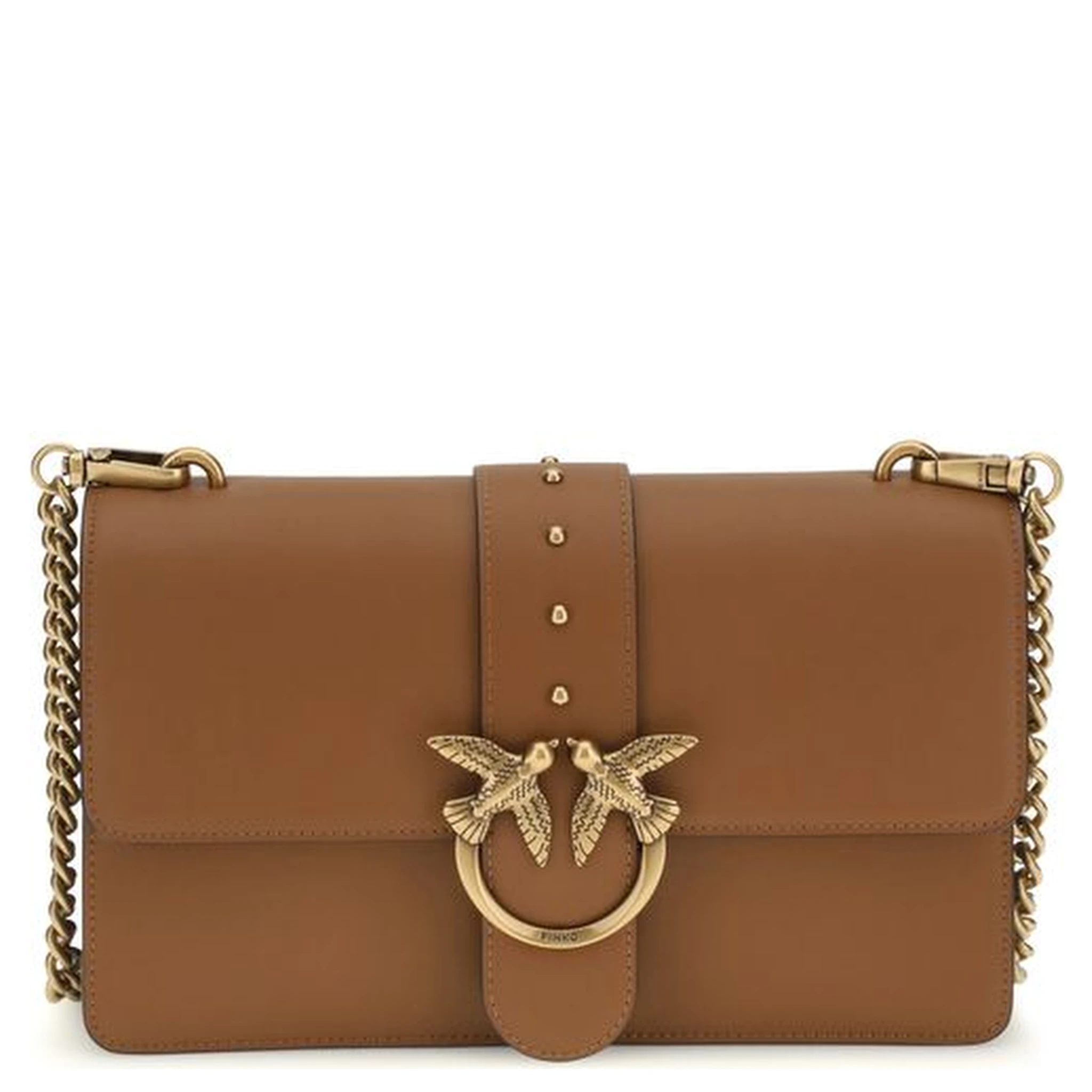 حقيبة كتف بوس توروس من جلد العجل البني