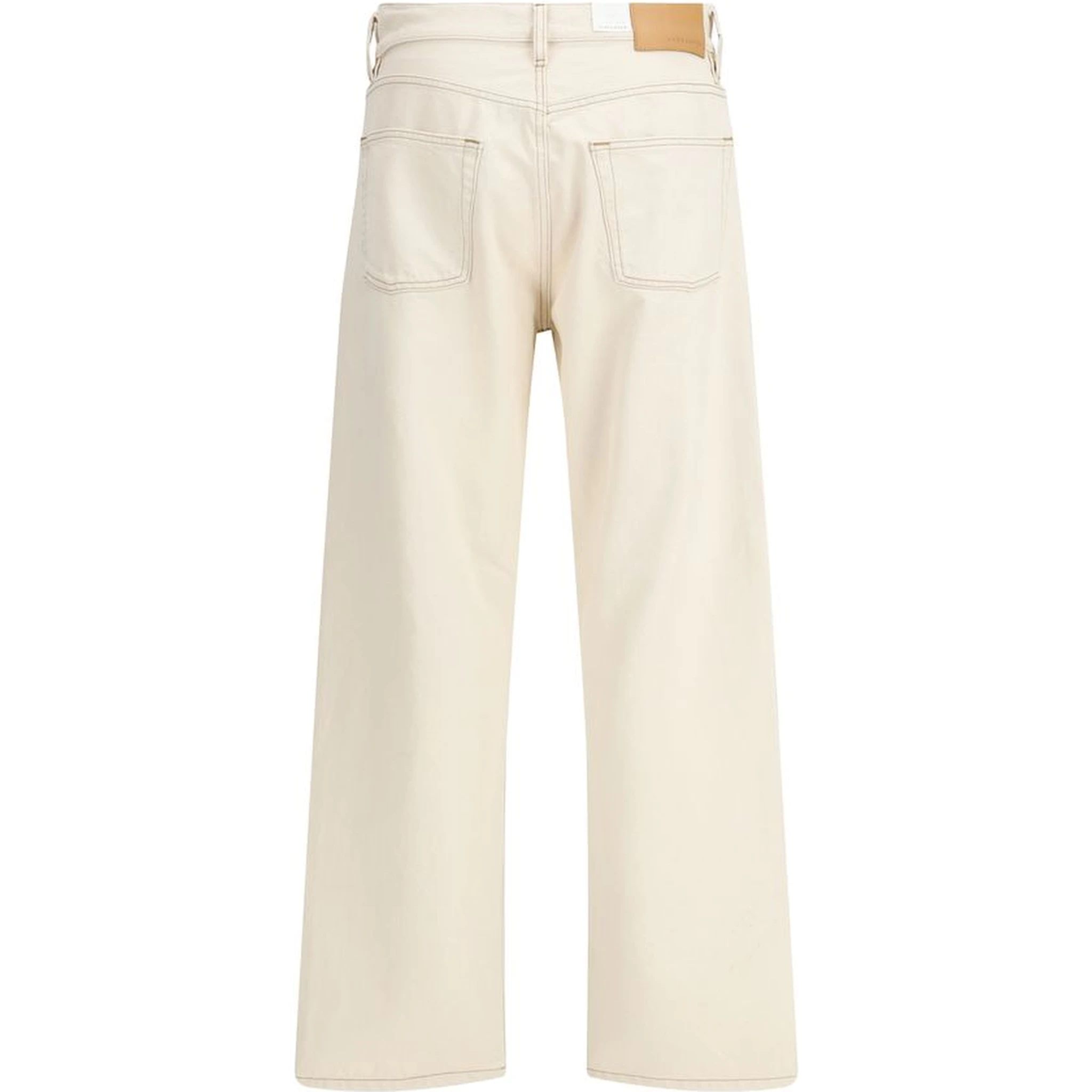 Cream Cotton Relaxed Fit Jeans