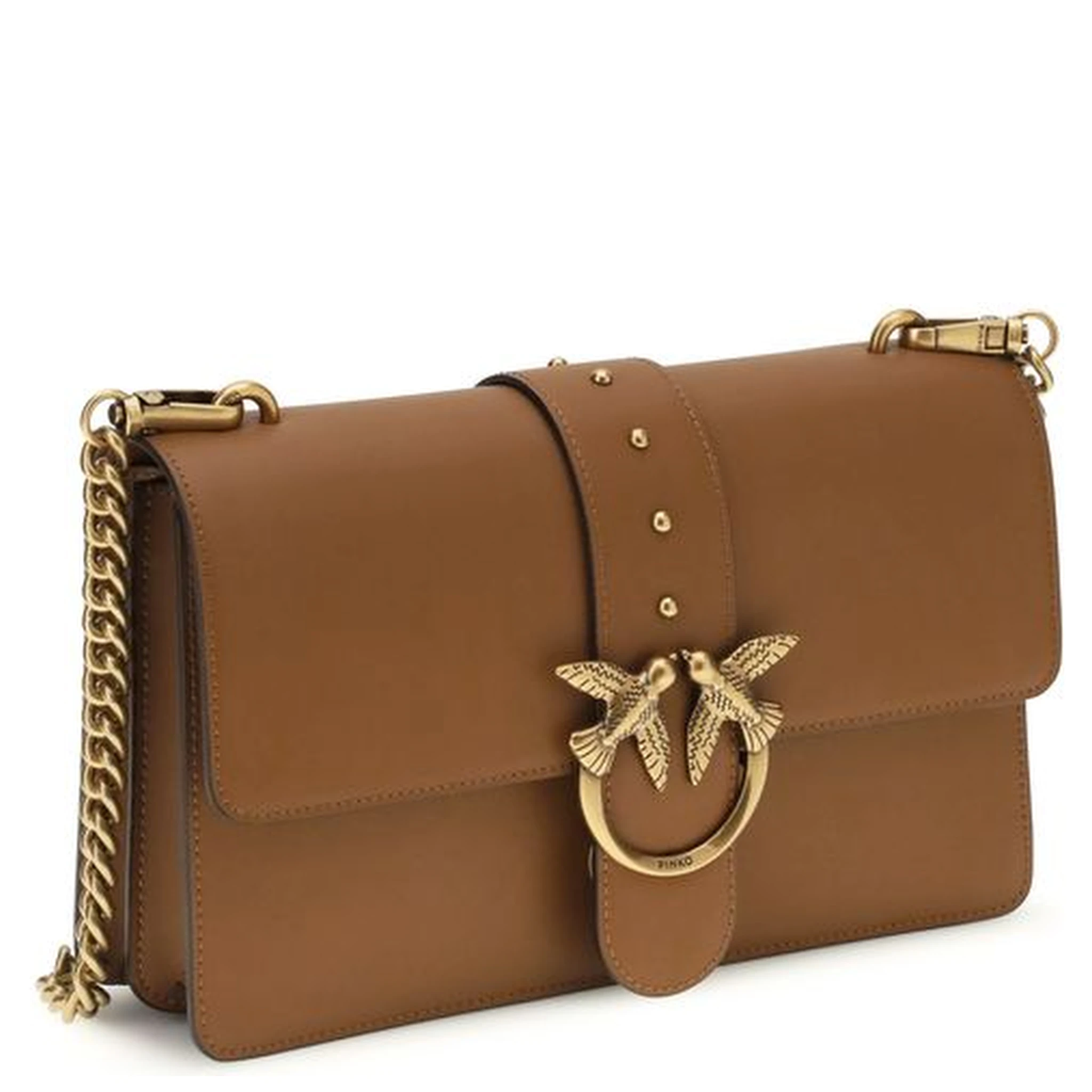 حقيبة كتف بوس توروس من جلد العجل البني