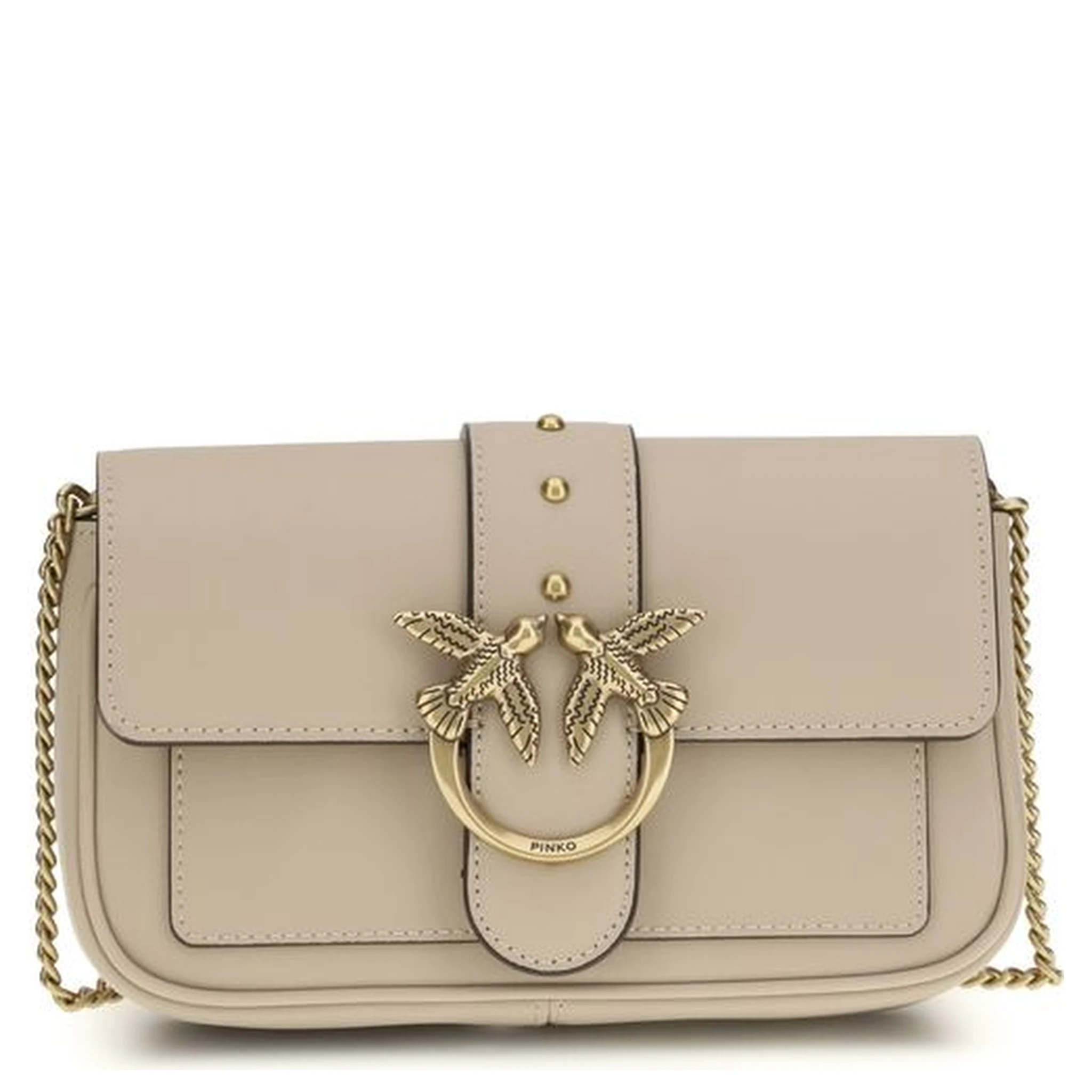 حقيبة كتف بوس توروس من جلد العجل البيج