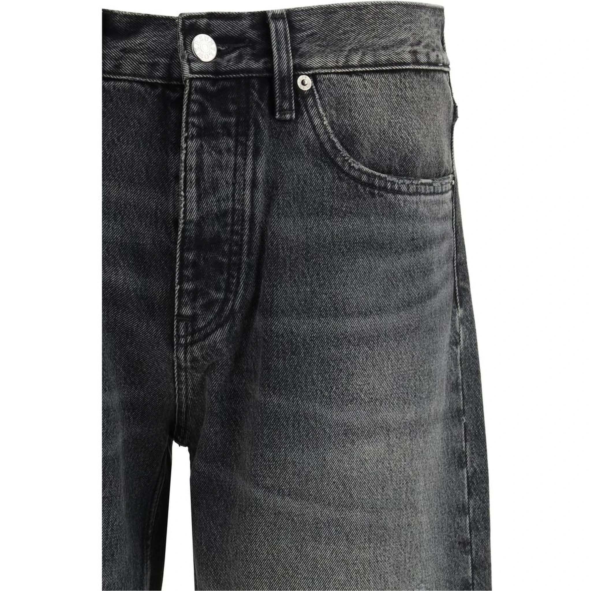 Black Cotton Relaxed Fit Jeans