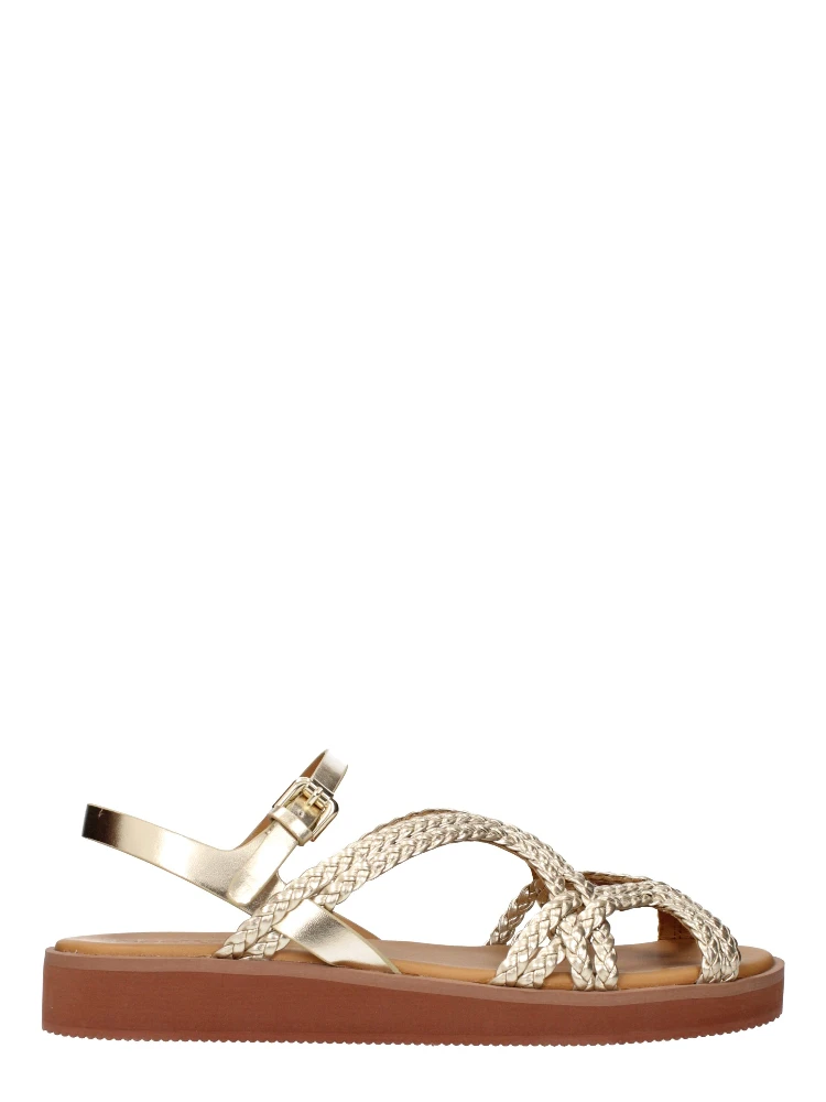 Gold Polyethylene Flat Sandals
