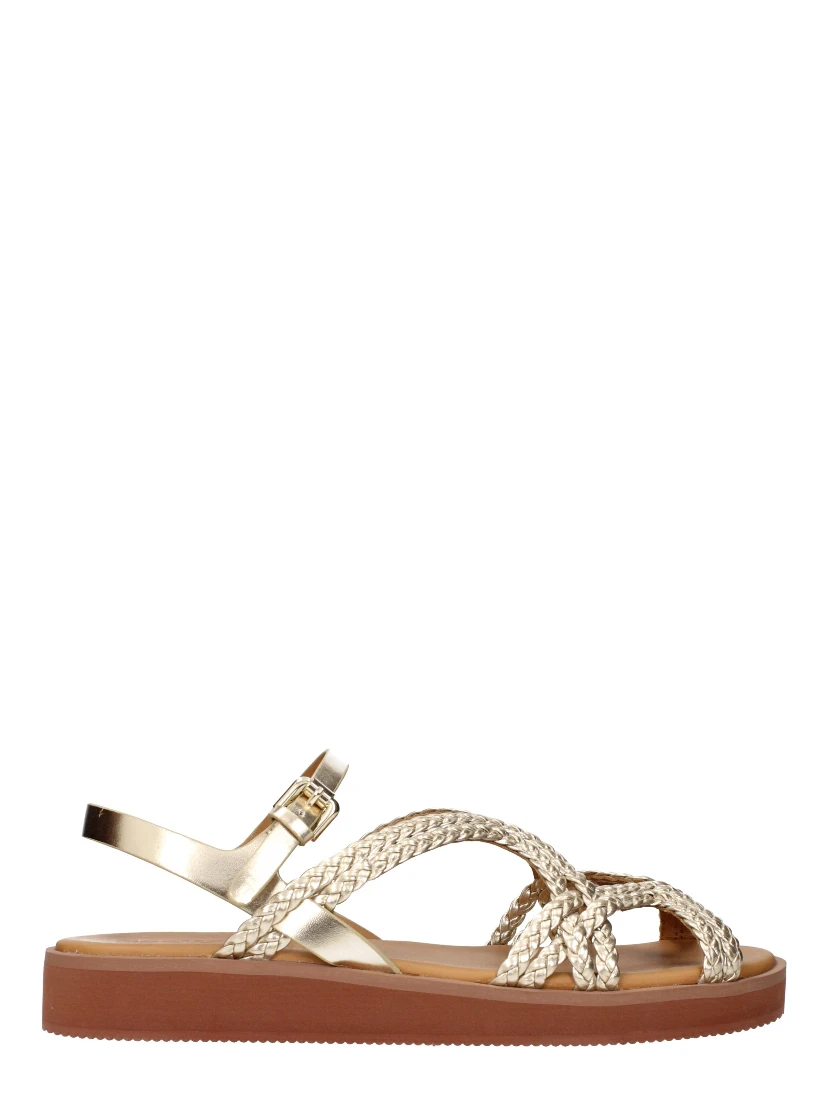 Gold Polyethylene Flat Sandals