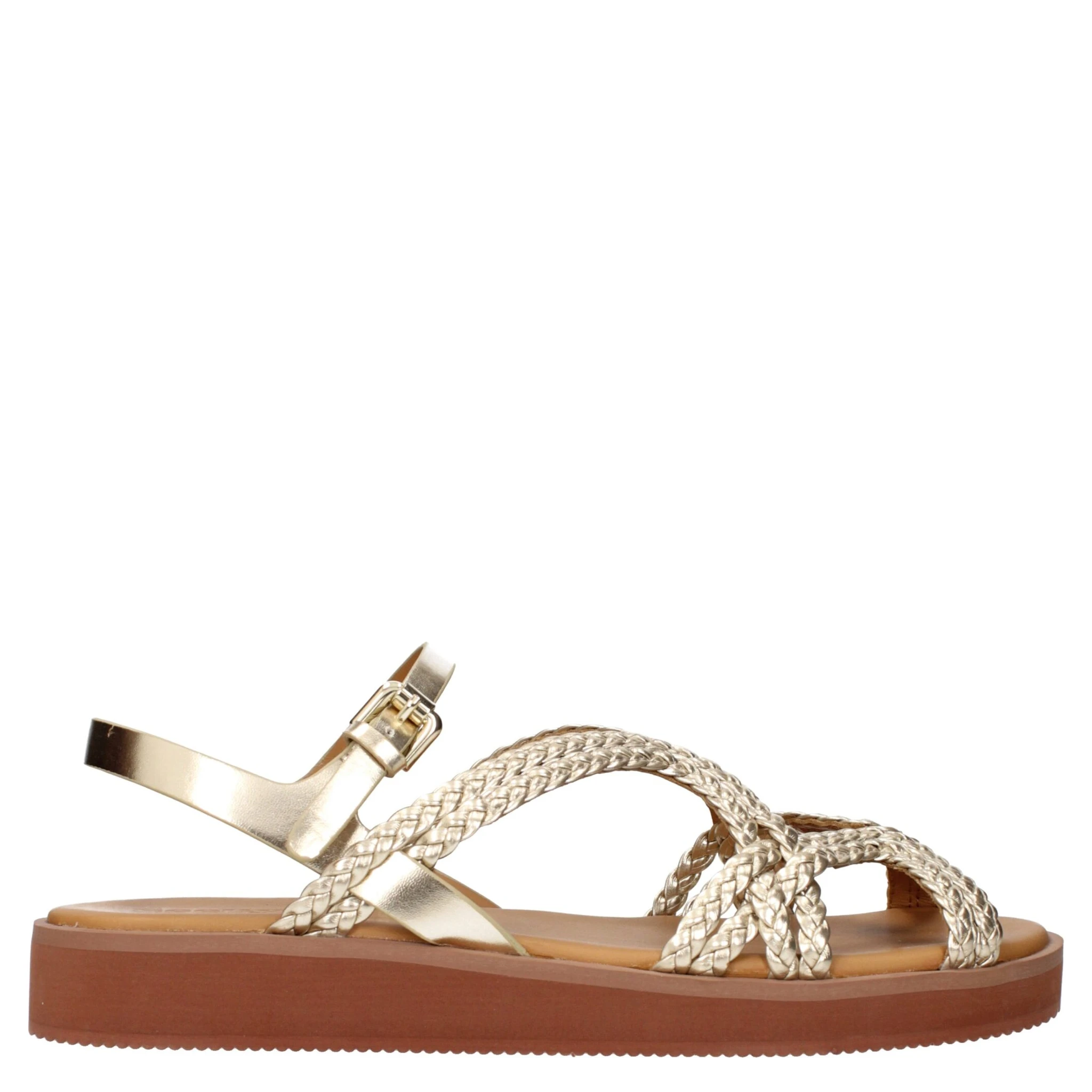 Gold Polyethylene Flat Sandals