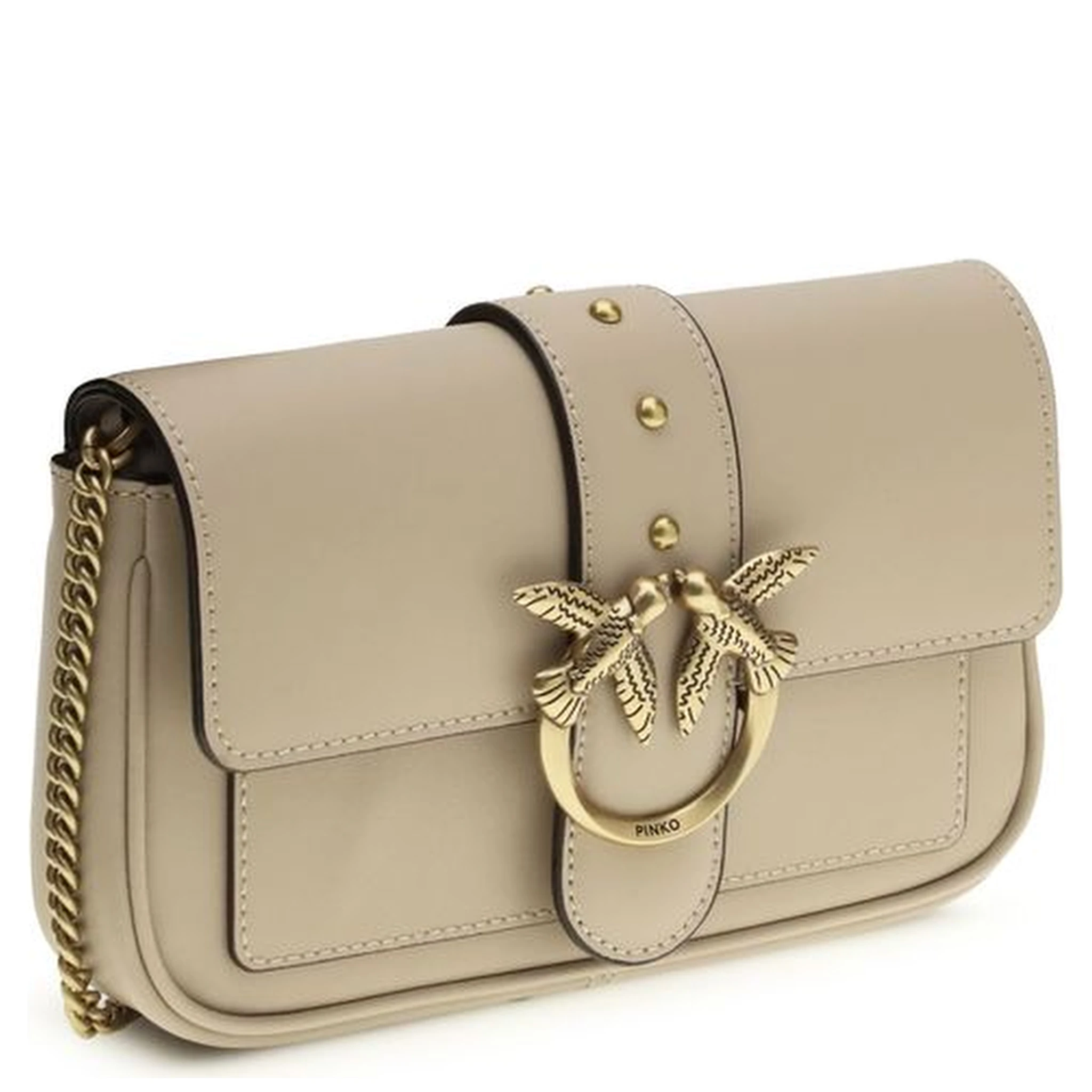 حقيبة كتف بوس توروس من جلد العجل البيج