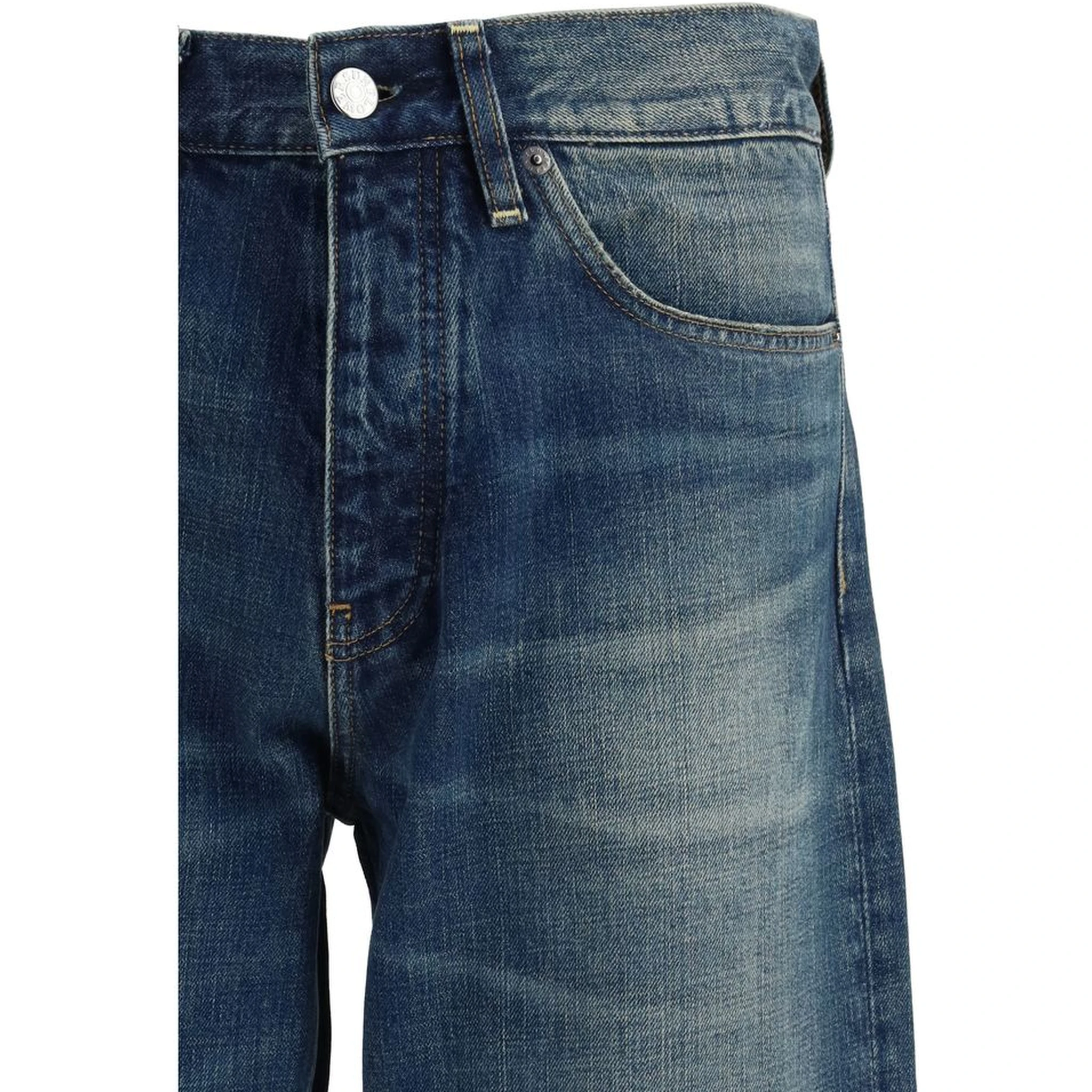 Blue Cotton Relaxed Fit Jeans