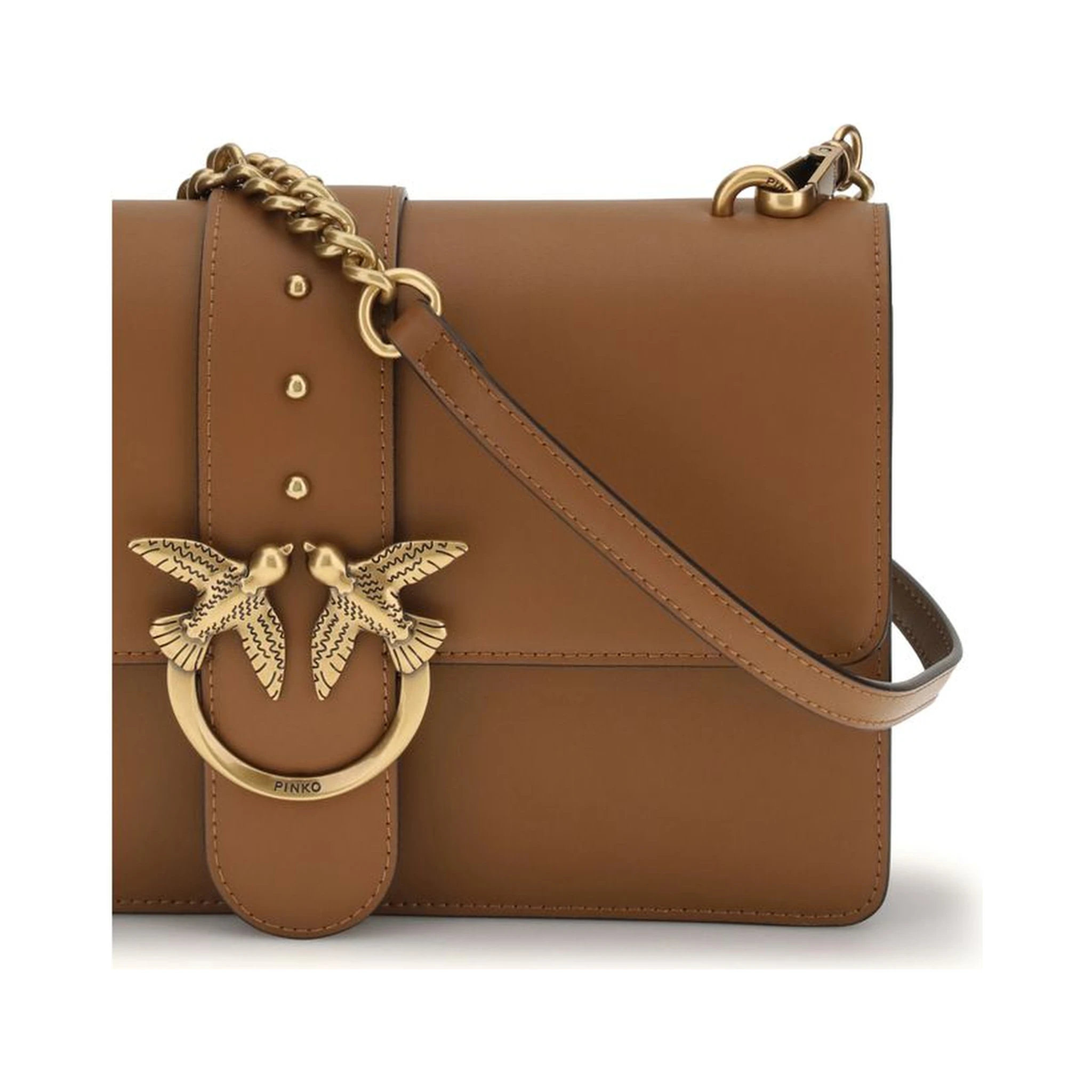 حقيبة كتف بوس توروس من جلد العجل البني