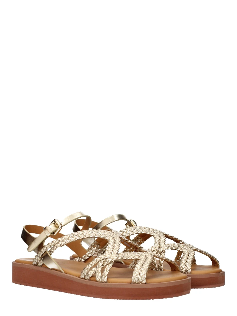 Gold Polyethylene Flat Sandals
