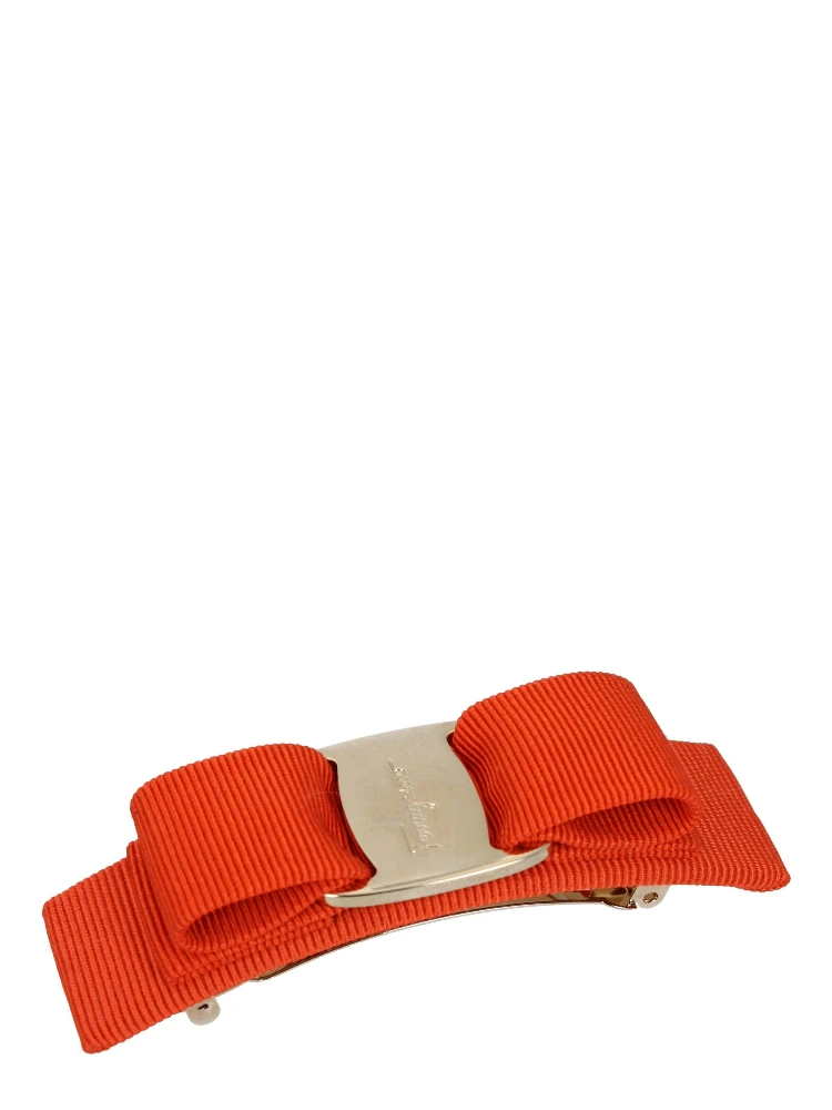 Orange Fabric Hair Bow