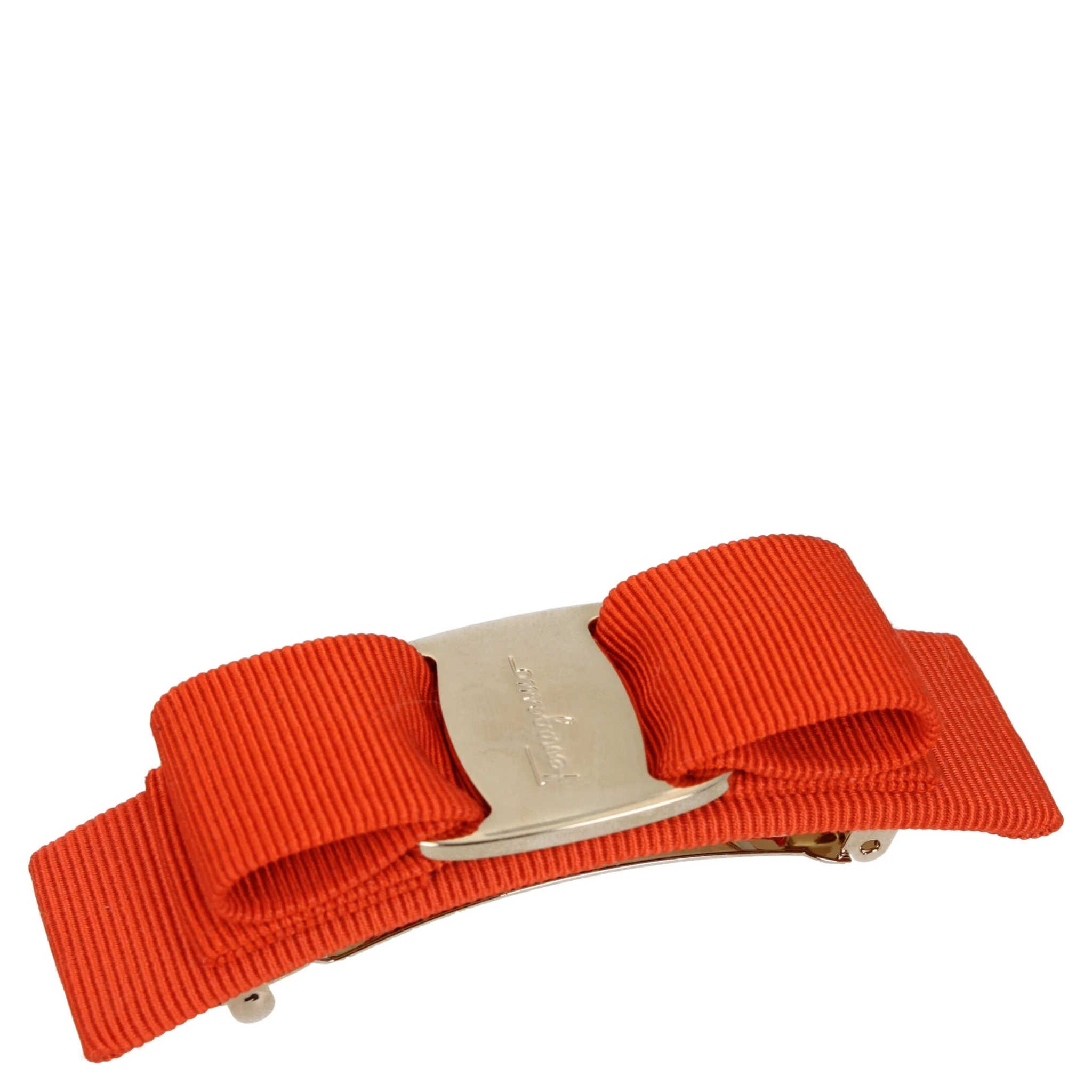 Orange Fabric Hair Bow