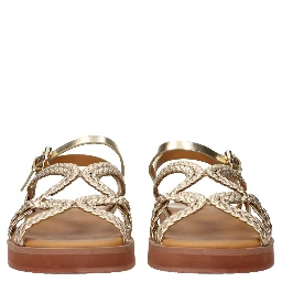 Gold Polyethylene Flat Sandals