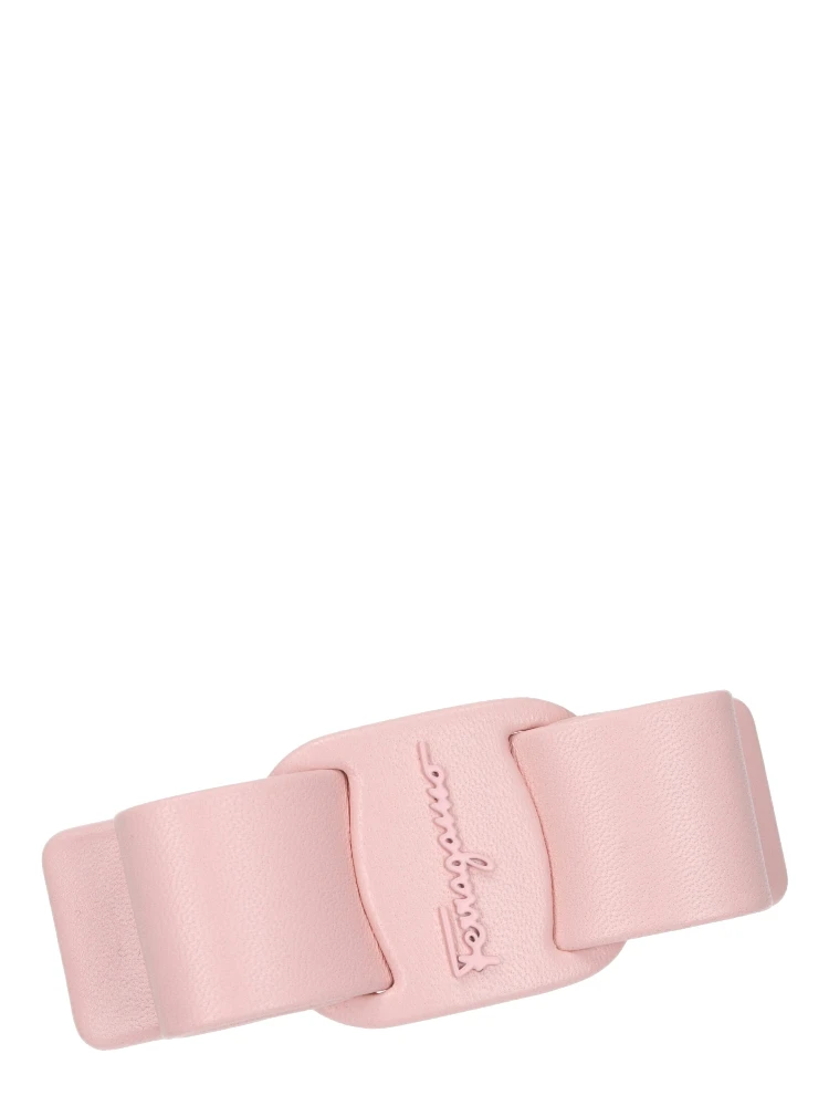 Pink Leather Hair Clip