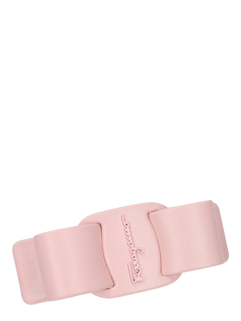 Pink Leather Hair Clip