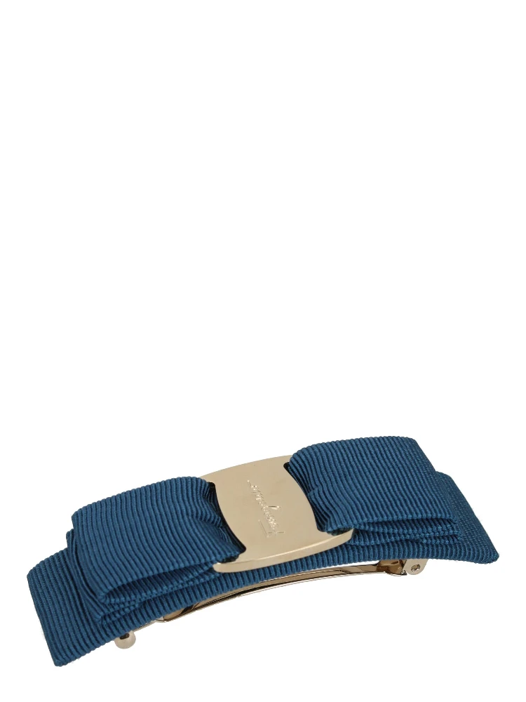 Blue Fabric Hair Bow