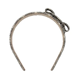 Beige Leather Hair Bow