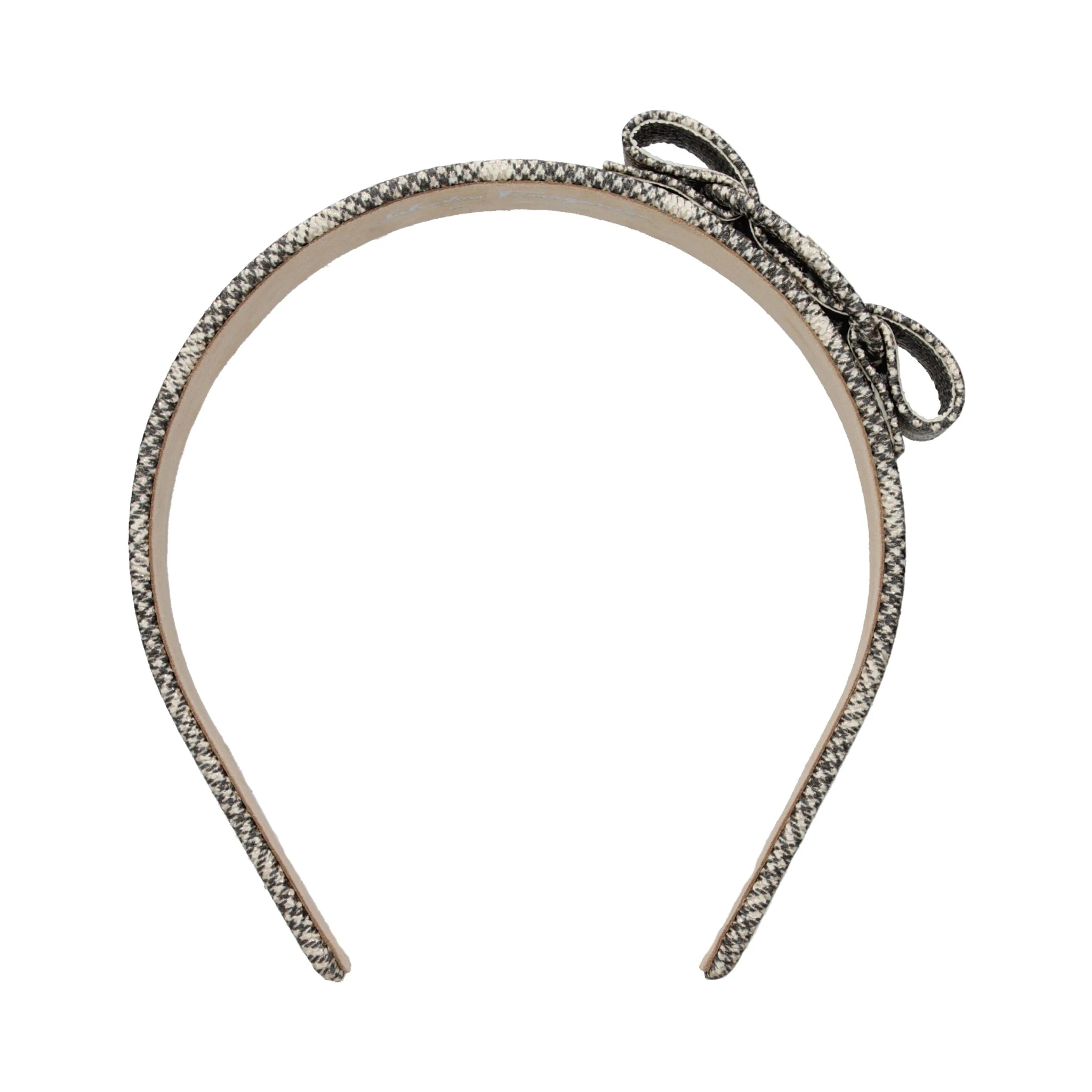 Beige Leather Hair Bow