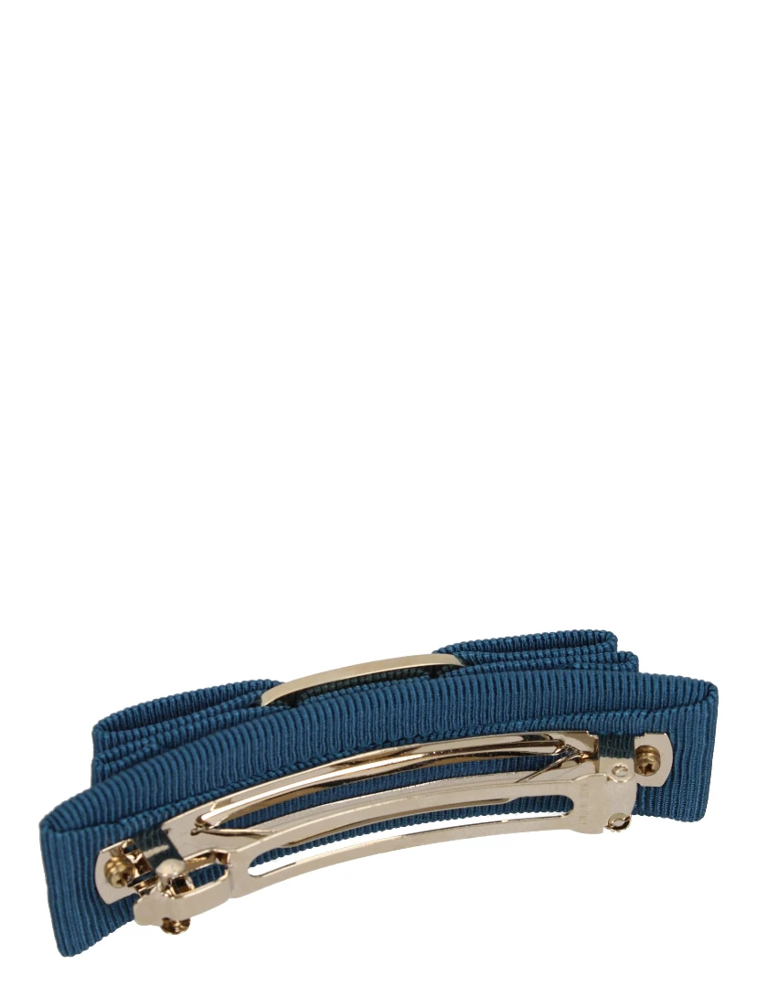 Blue Fabric Hair Bow